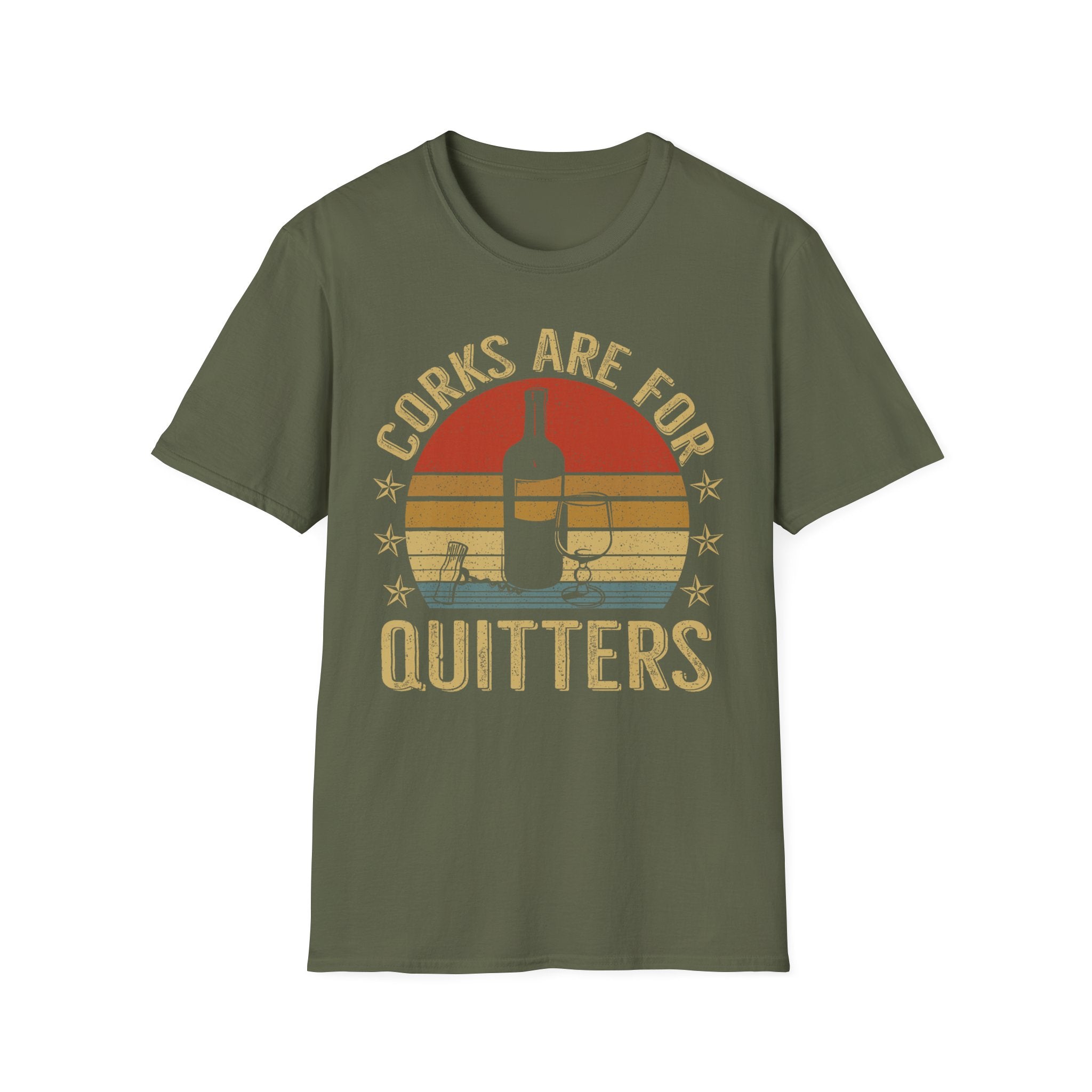 "Corks Are for Quitters" Vintage Wine Graphic Tee