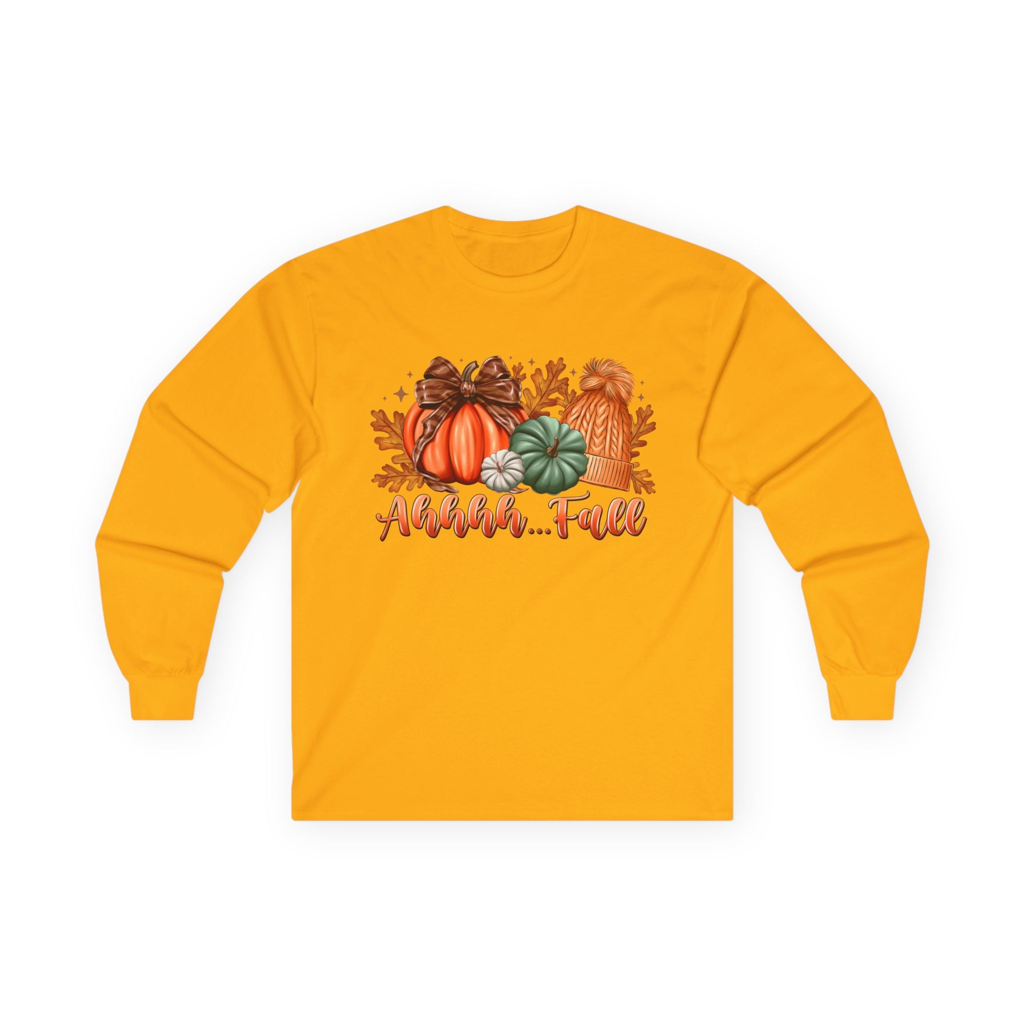 "Aahh... Fall" Fall Pumpkins Cozy Autumn Long Sleeve Tee
