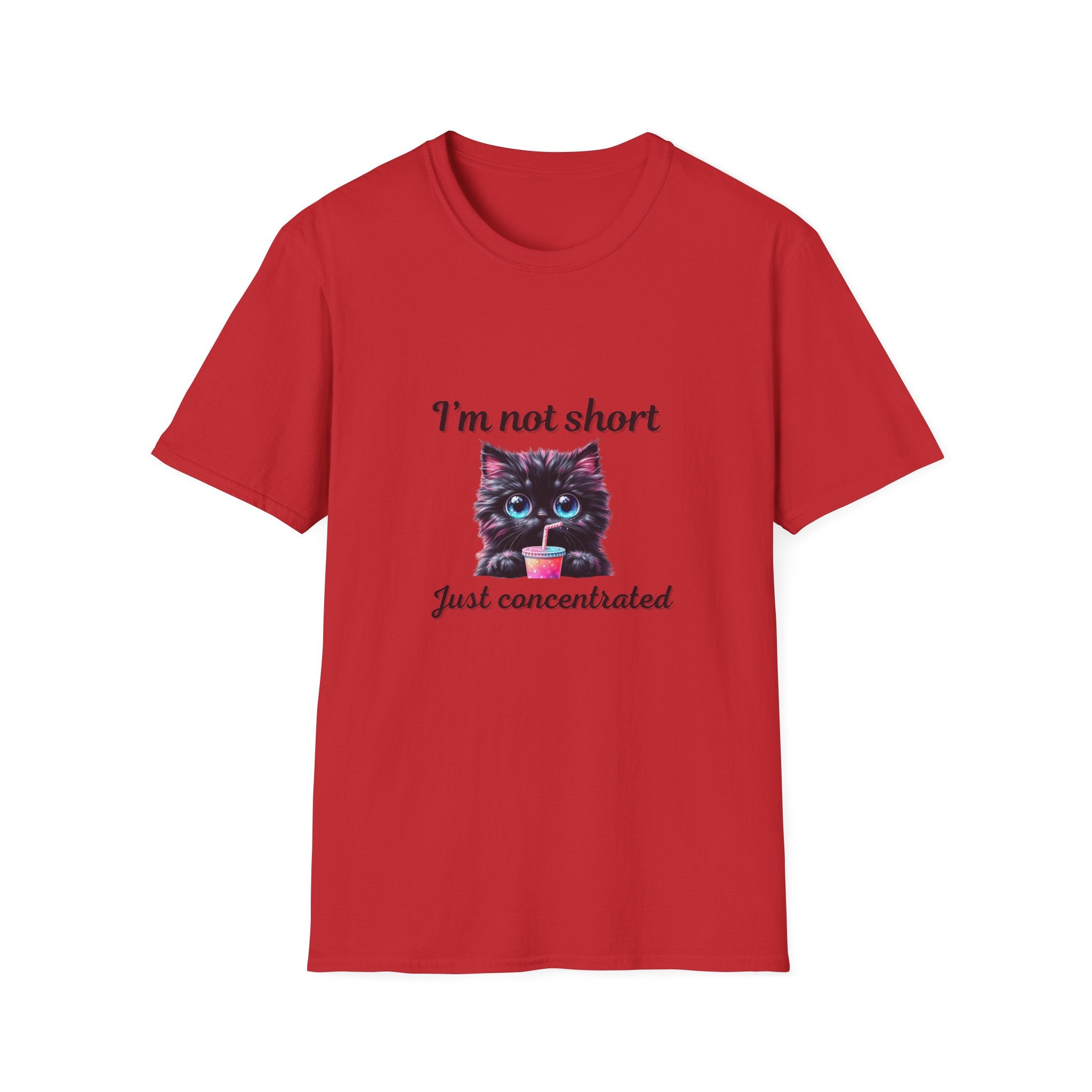"I'm Not Short, Just Concentrated" Cute Cat Graphic Tee