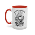 "Slightly Addicted to Magic Bean Water" Floral Accent Coffee Mug – (11/15 oz)