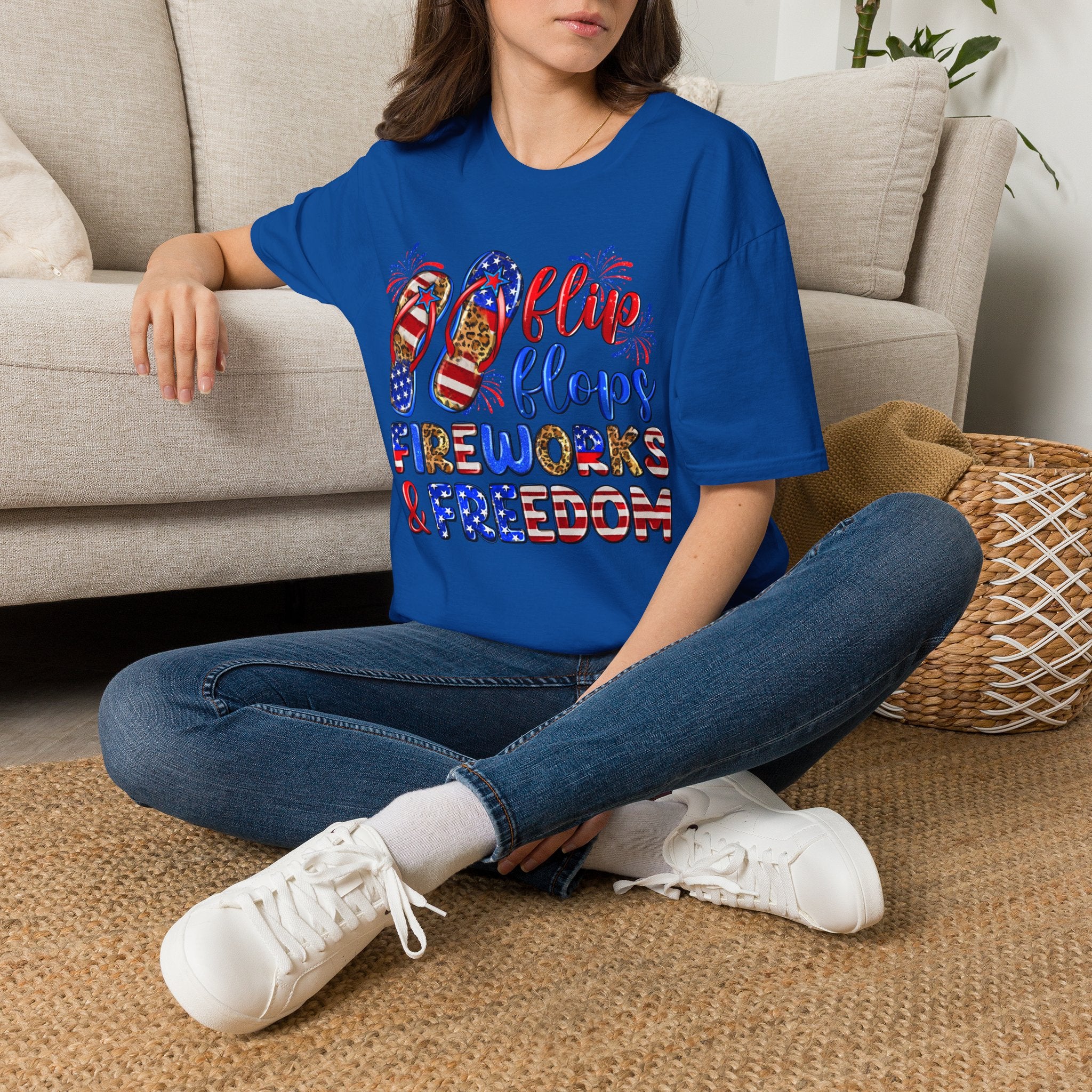 "Flip Flops Fireworks & Freedom" 4th of July Tee