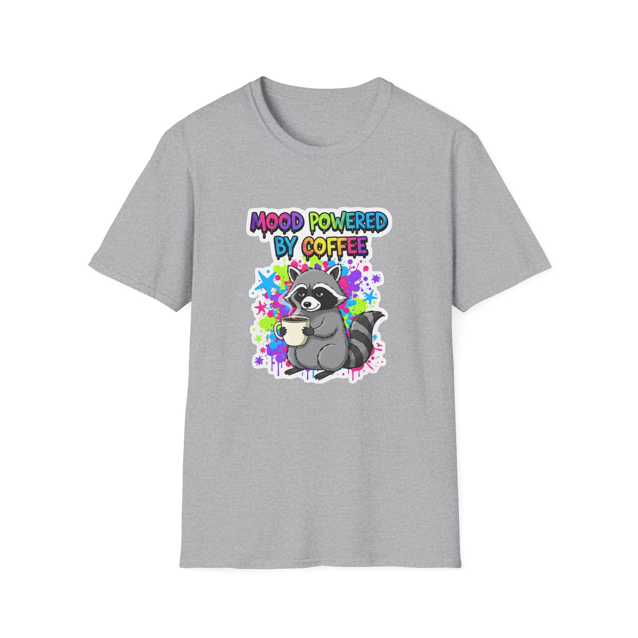 "Mood Powered by Coffee"- Raccoon T-Shirt