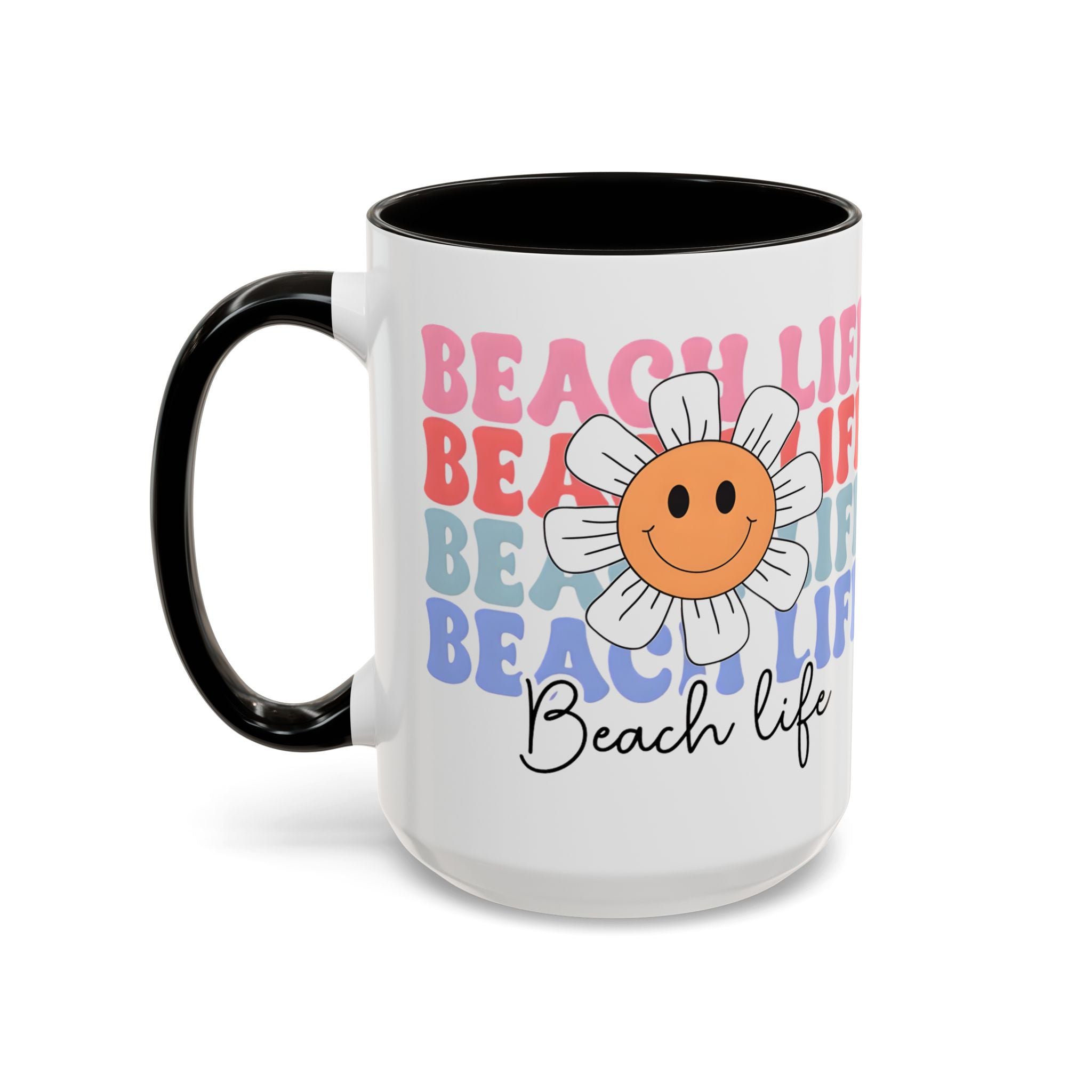 Retro Daisy "Life" Colorful Coffee Mug (11oz & 15oz)