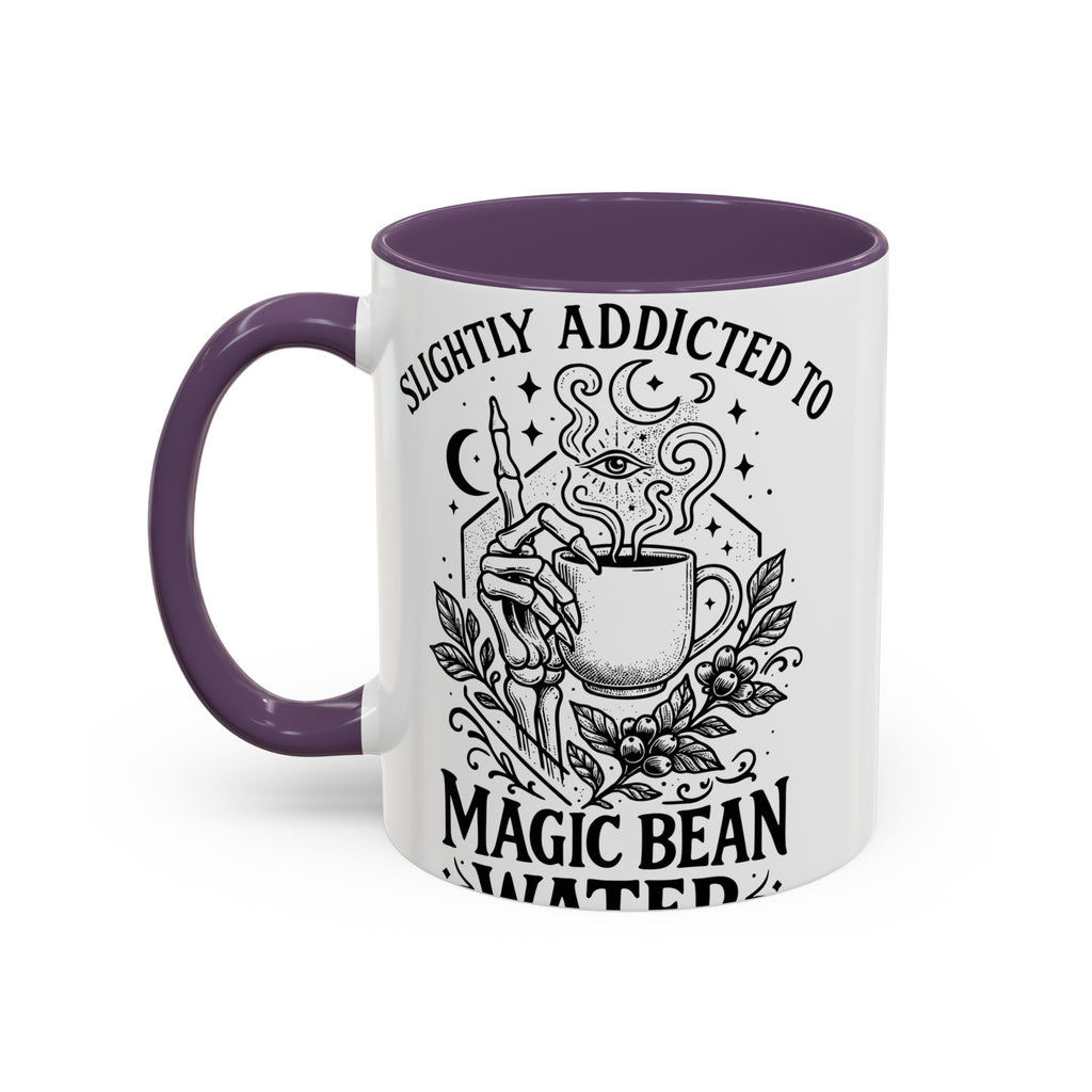 "Slightly Addicted to Magic Bean Water" Floral Accent Coffee Mug – (11/15 oz)