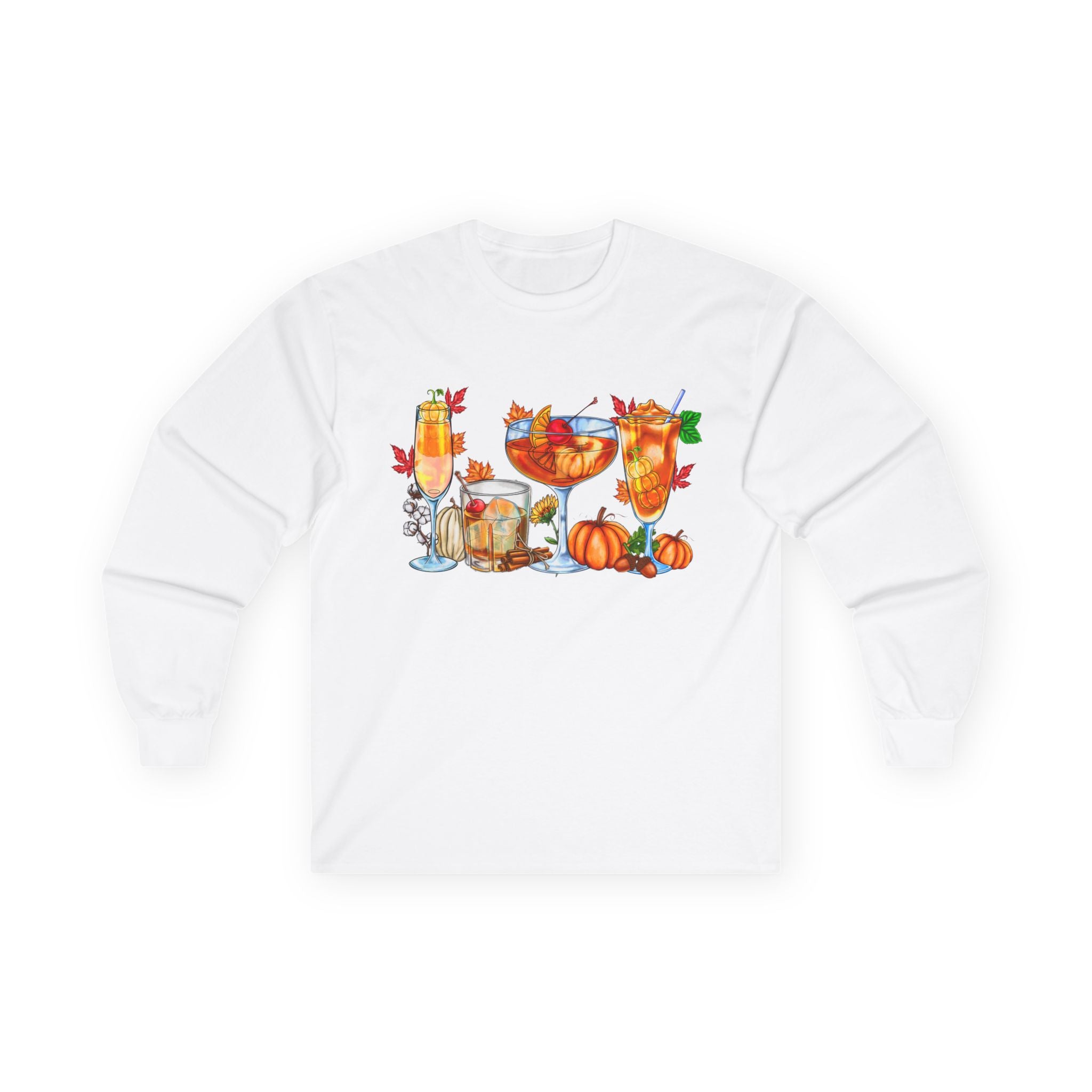 Fall Harvest Pumpkin Spice & Cozy Autumn Drinks Long Sleeve Tee