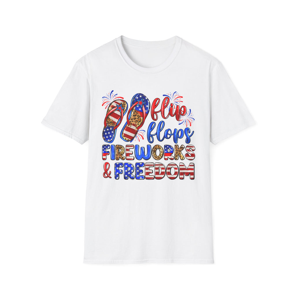 "Flip Flops Fireworks & Freedom" 4th of July Tee