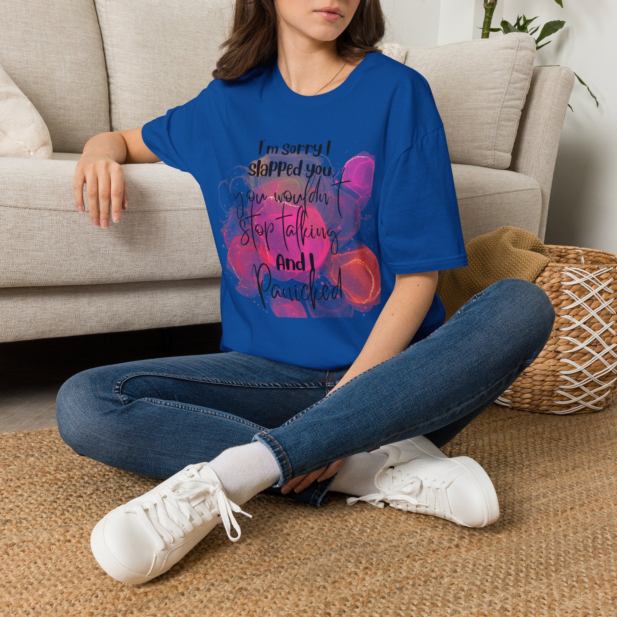 "I'm Sorry I Slapped You, You Wouldn't Stop Talking" Funny Sarcastic Graphic Tee