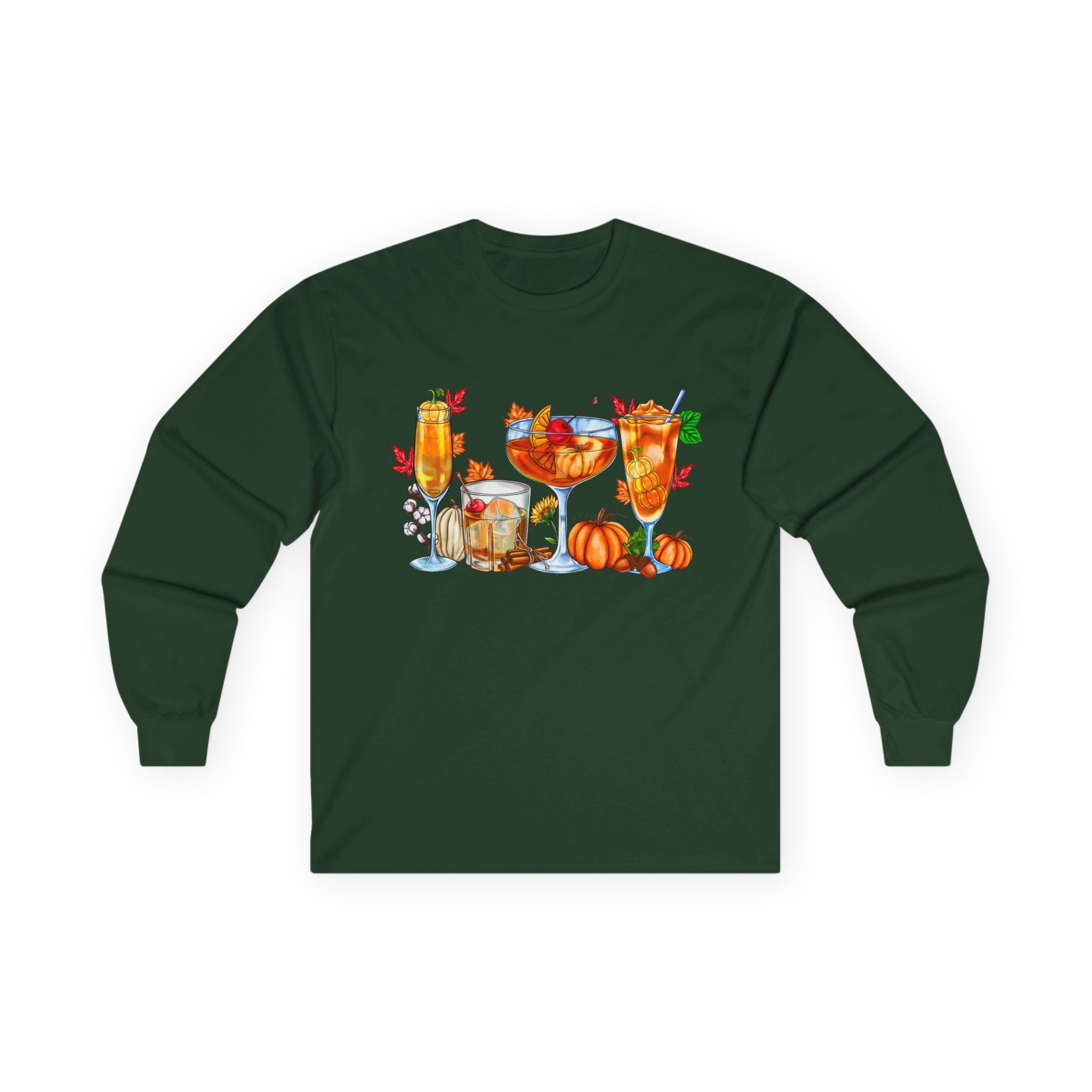 Fall Harvest Pumpkin Spice & Cozy Autumn Drinks Long Sleeve Tee