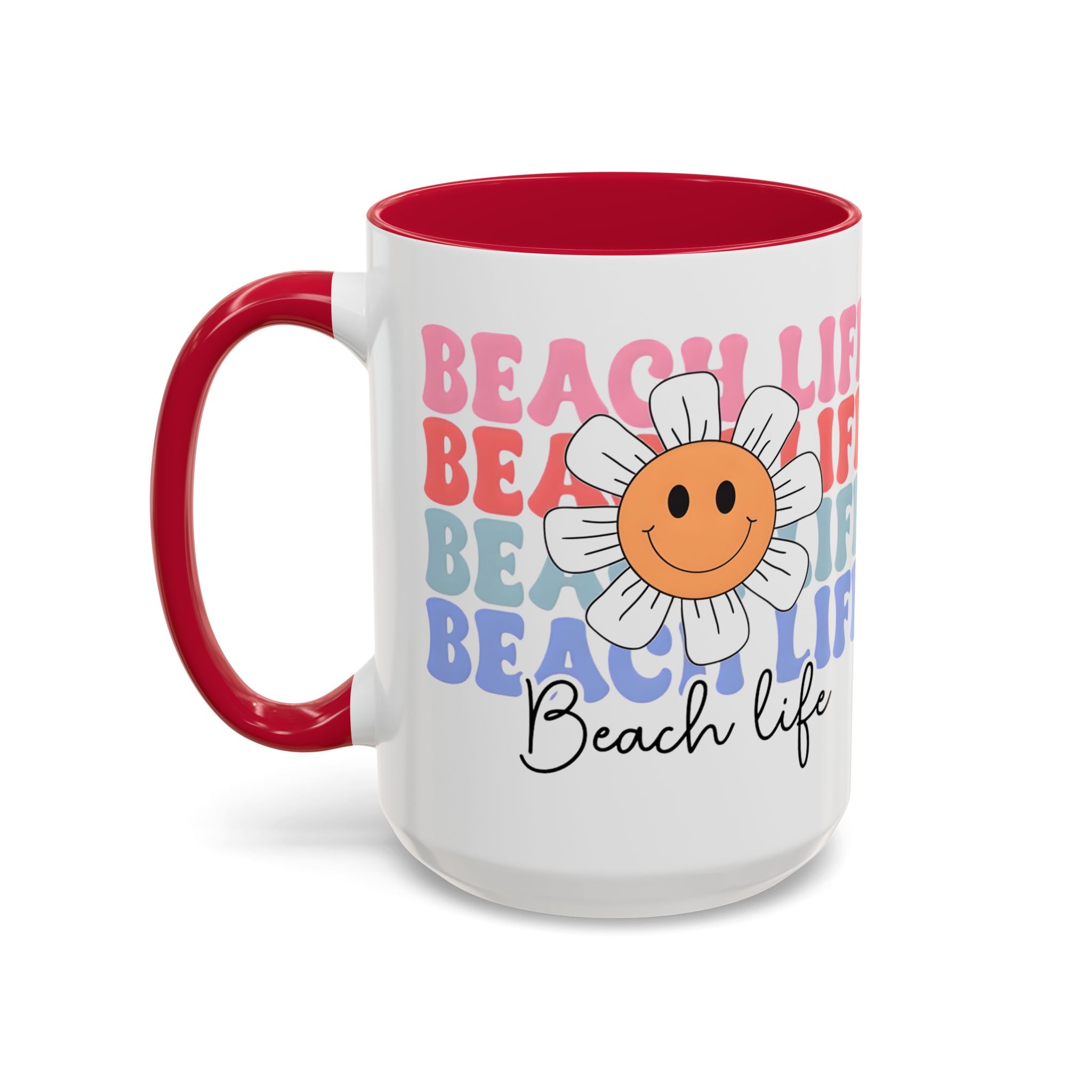 Retro Daisy "Life" Colorful Coffee Mug (11oz & 15oz)