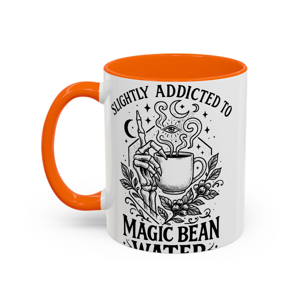 "Slightly Addicted to Magic Bean Water" Floral Accent Coffee Mug – (11/15 oz)