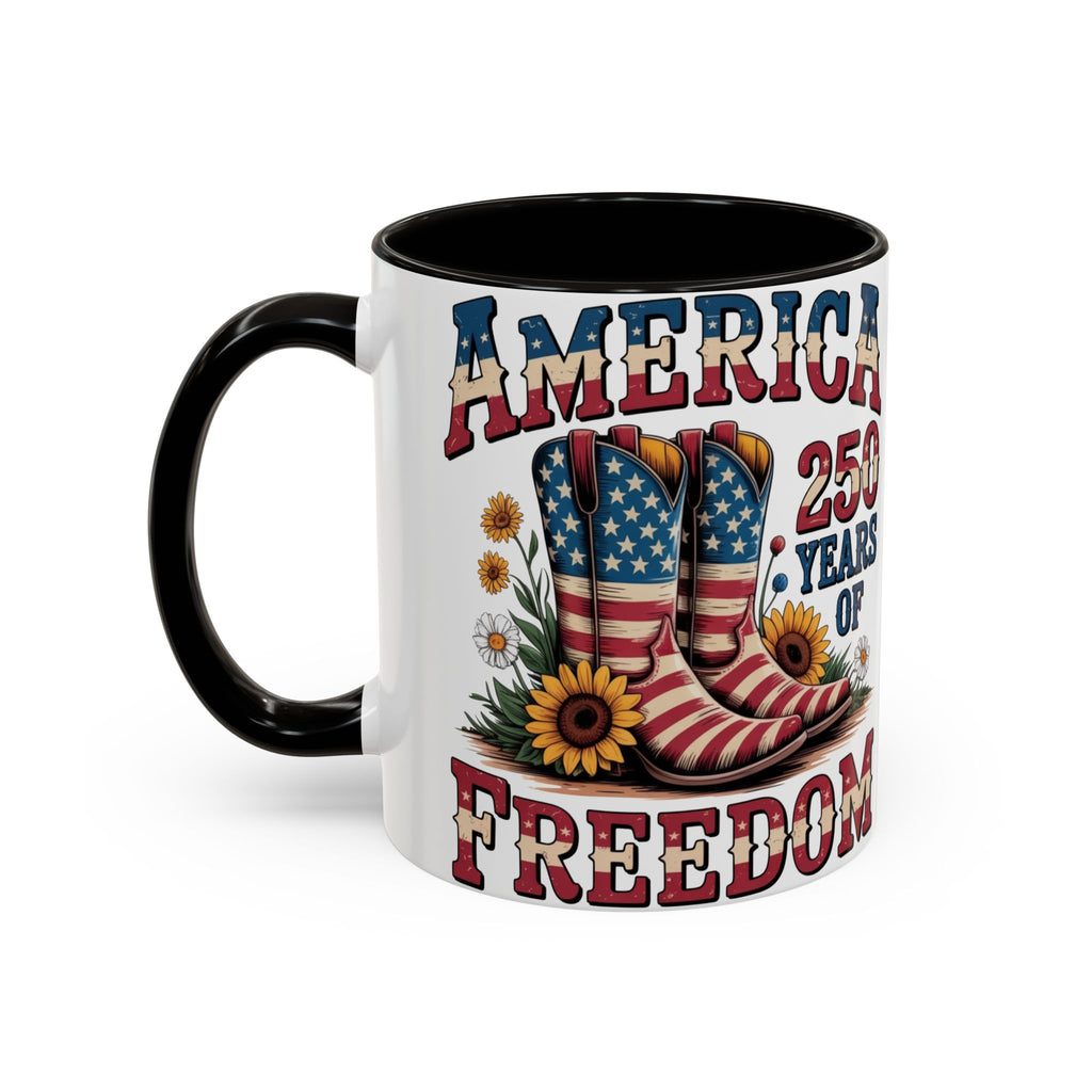 America 250 Years of Freedom Coffee Mug — Patriotic 11oz/15oz Ceramic Mug