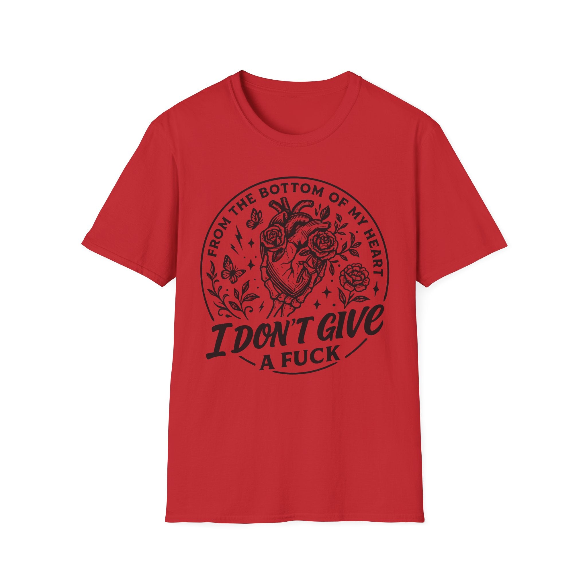 I Don't Give a F*ck T-Shirt — Heart & Roses Graphic Tee