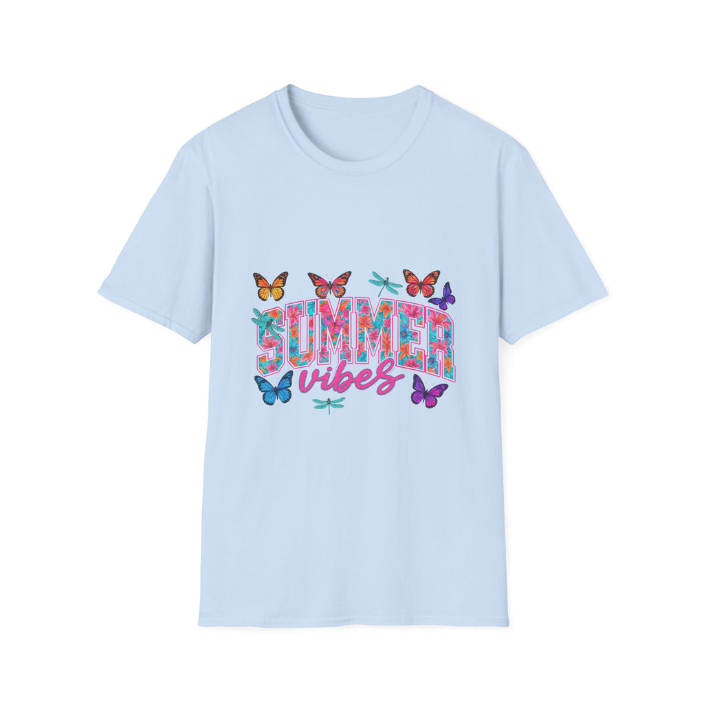 Summer Vibes Floral Butterfly Graphic Tee