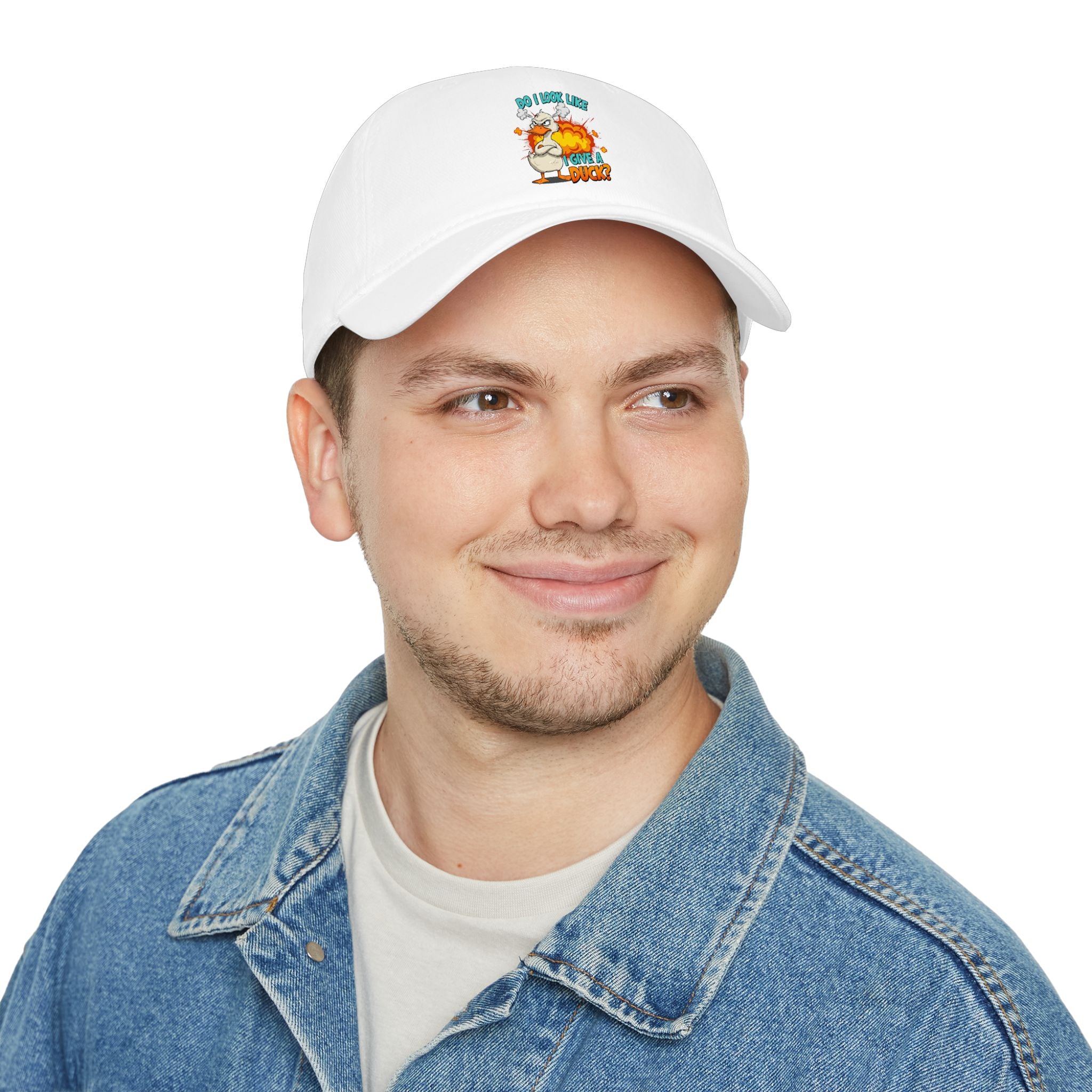'Do I Look Like I Give a Duck?' Funny Angry Duck Baseball Hat-Low Profile Cap