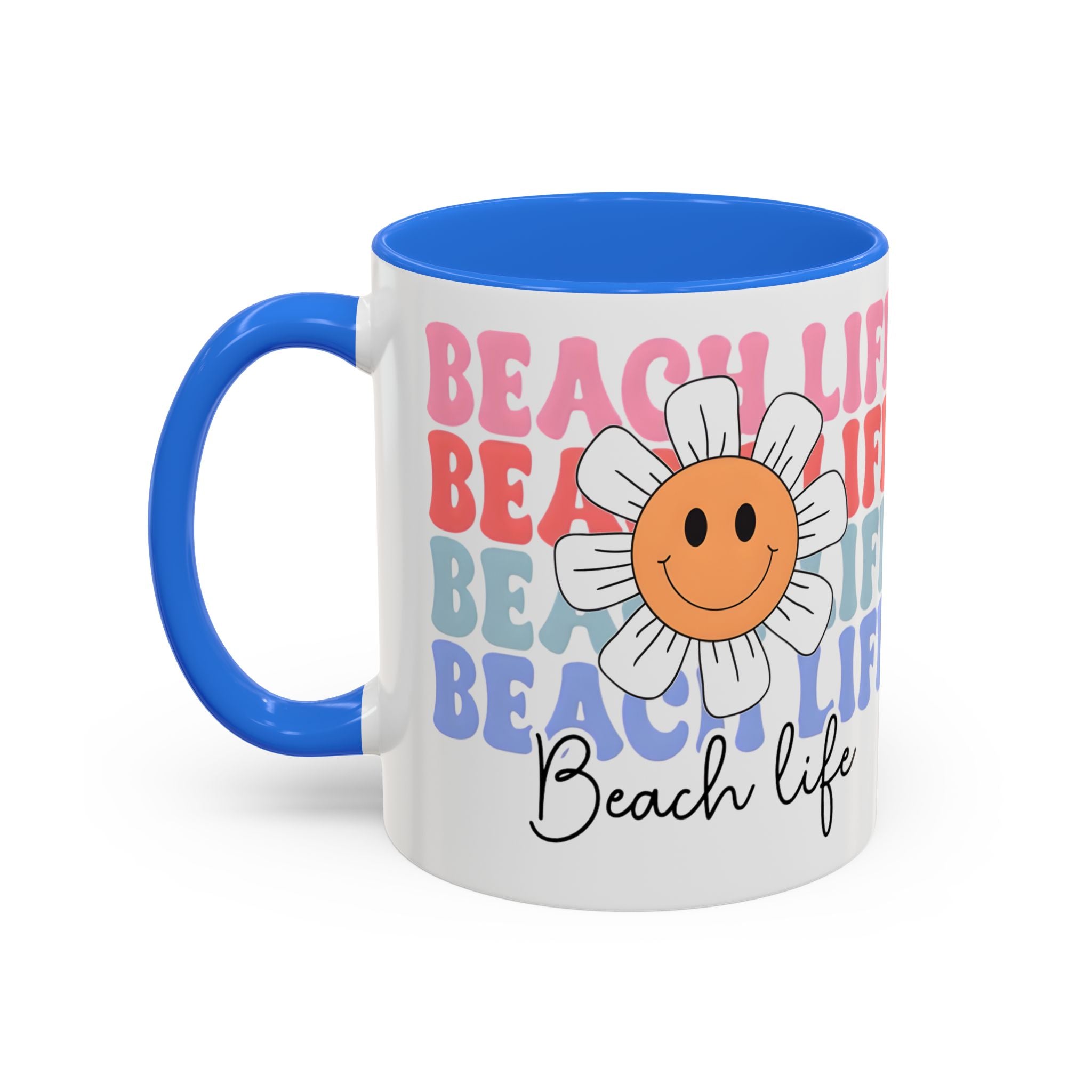 Retro Daisy "Life" Colorful Coffee Mug (11oz & 15oz)