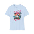 Feral Girl Summer Raccoon Beach Retro Graphic Tee