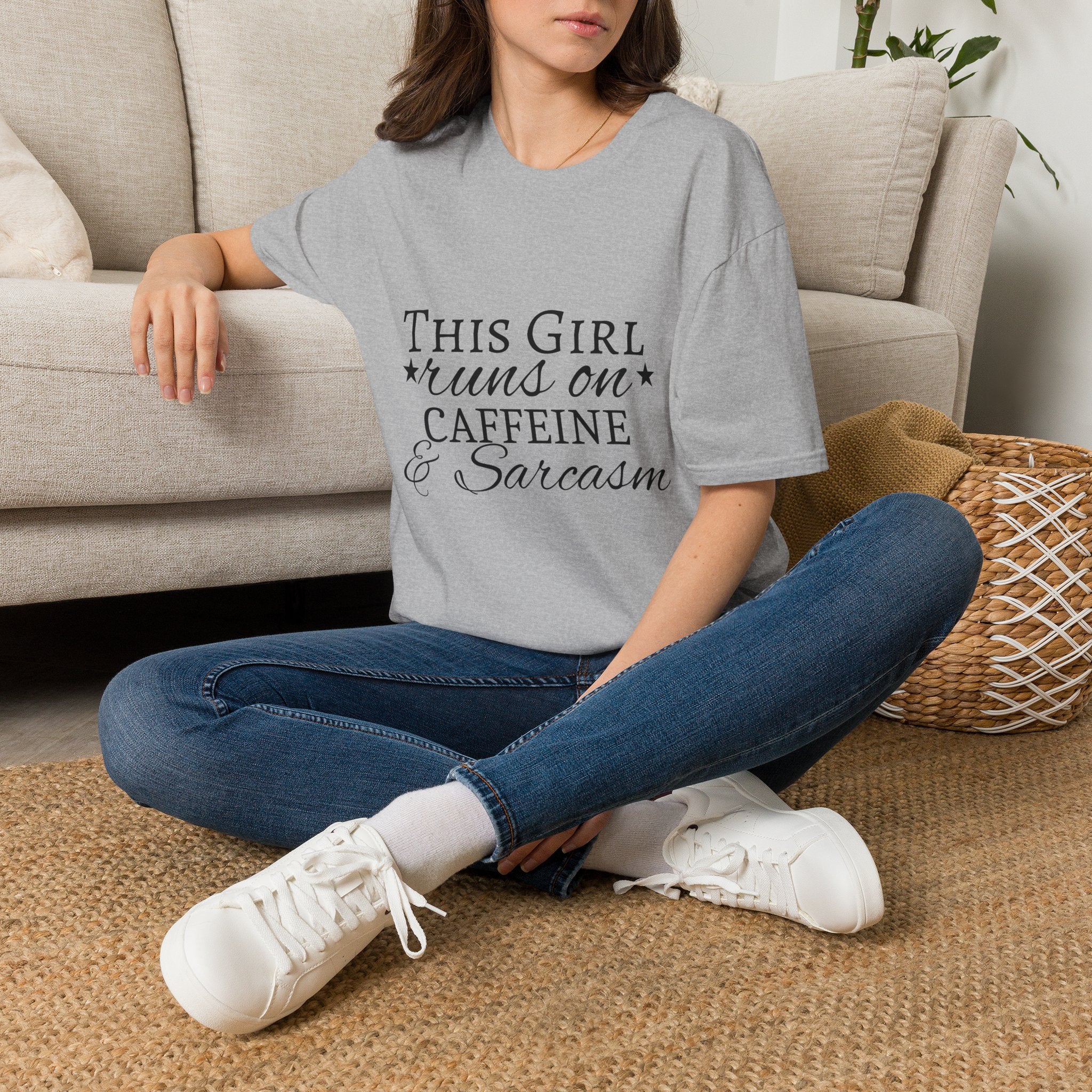 This Girl Runs on Caffeine & Sarcasm T-Shirt