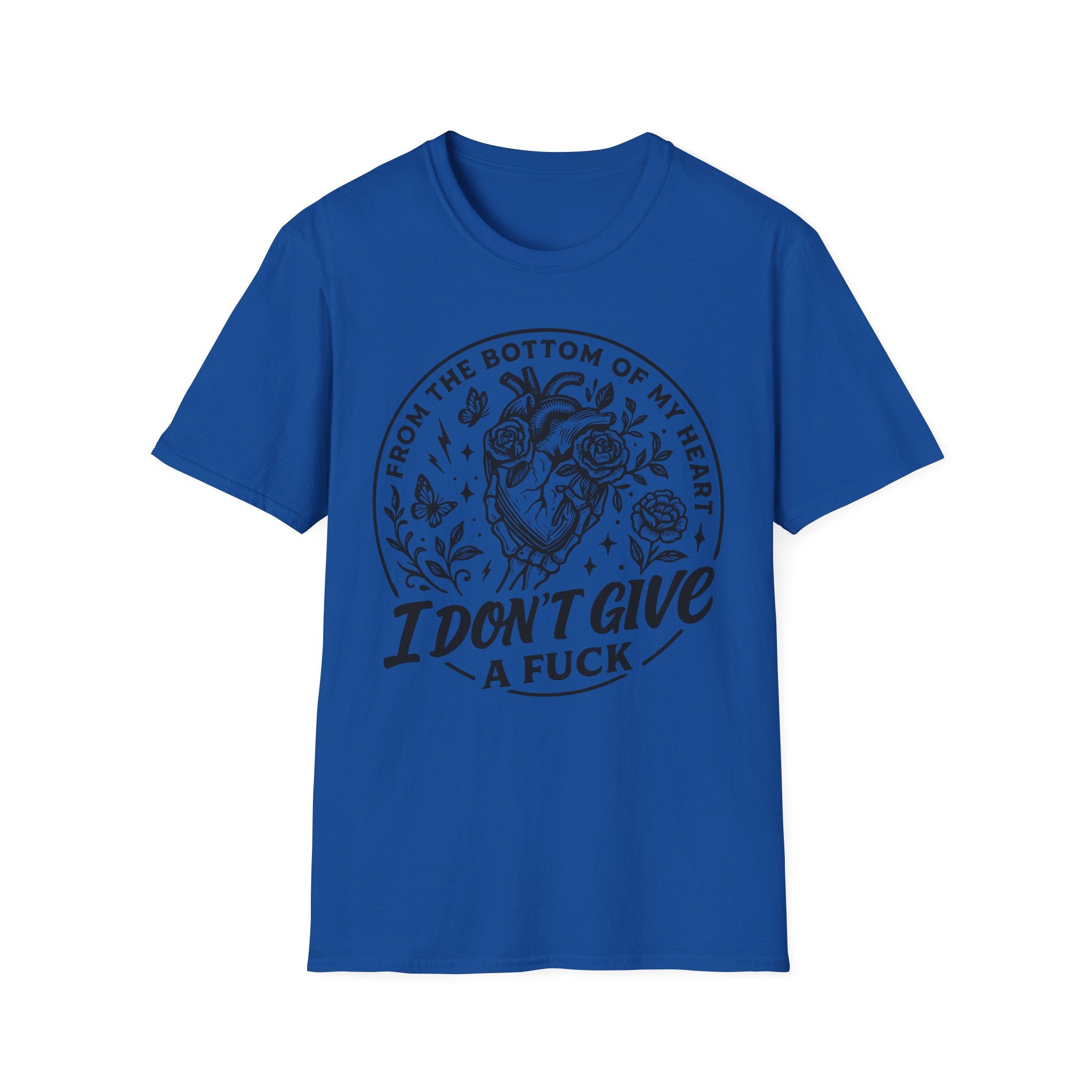 I Don't Give a F*ck T-Shirt — Heart & Roses Graphic Tee