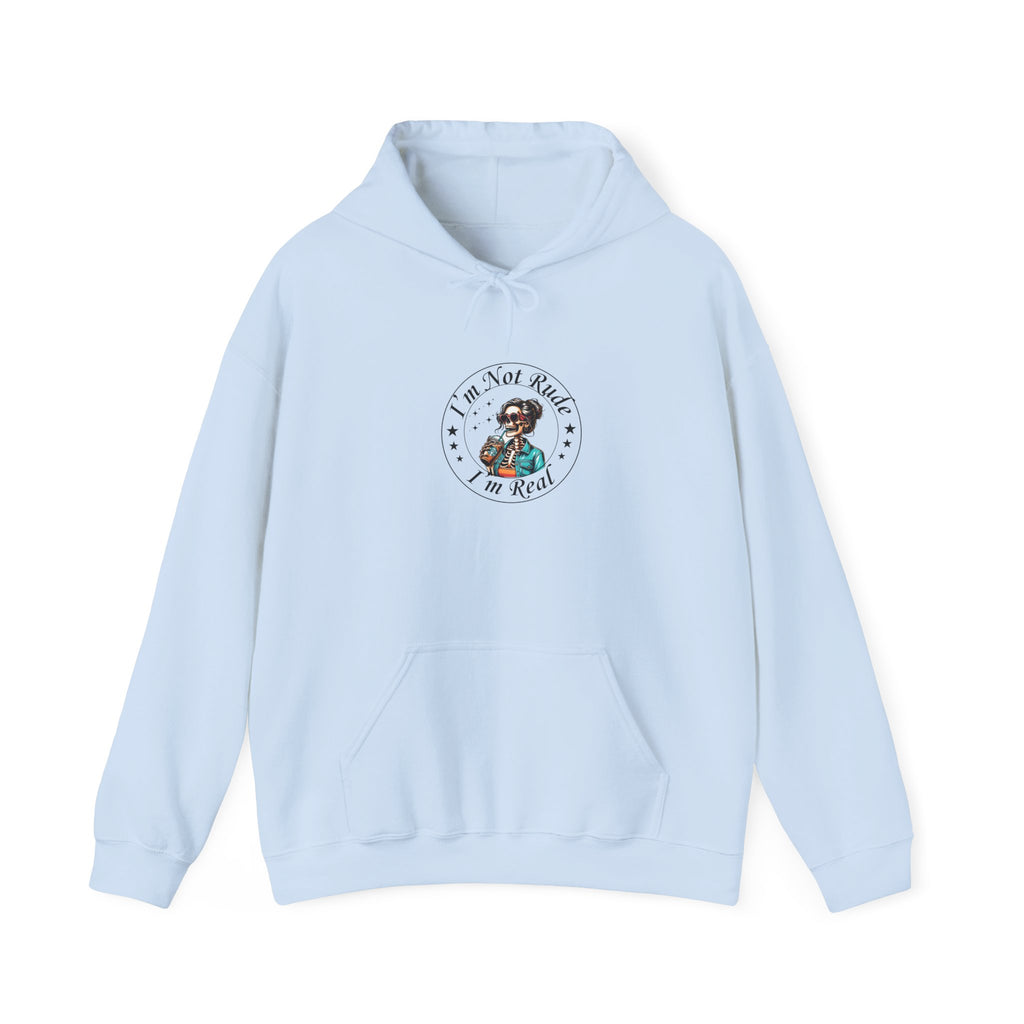"I’m Not Rude, I’m Real" Retro Dog Graphic Hooded Sweatshirt