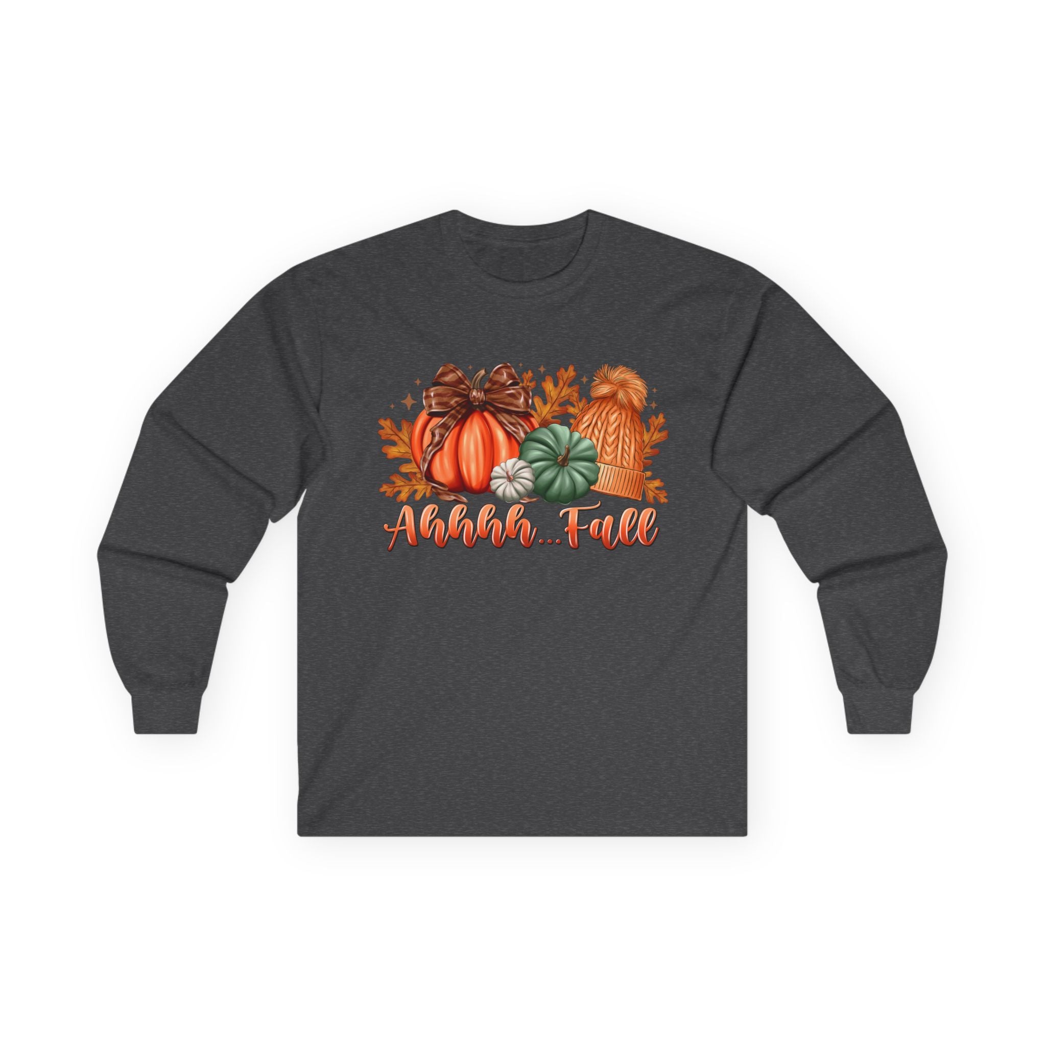 "Aahh... Fall" Fall Pumpkins Cozy Autumn Long Sleeve Tee
