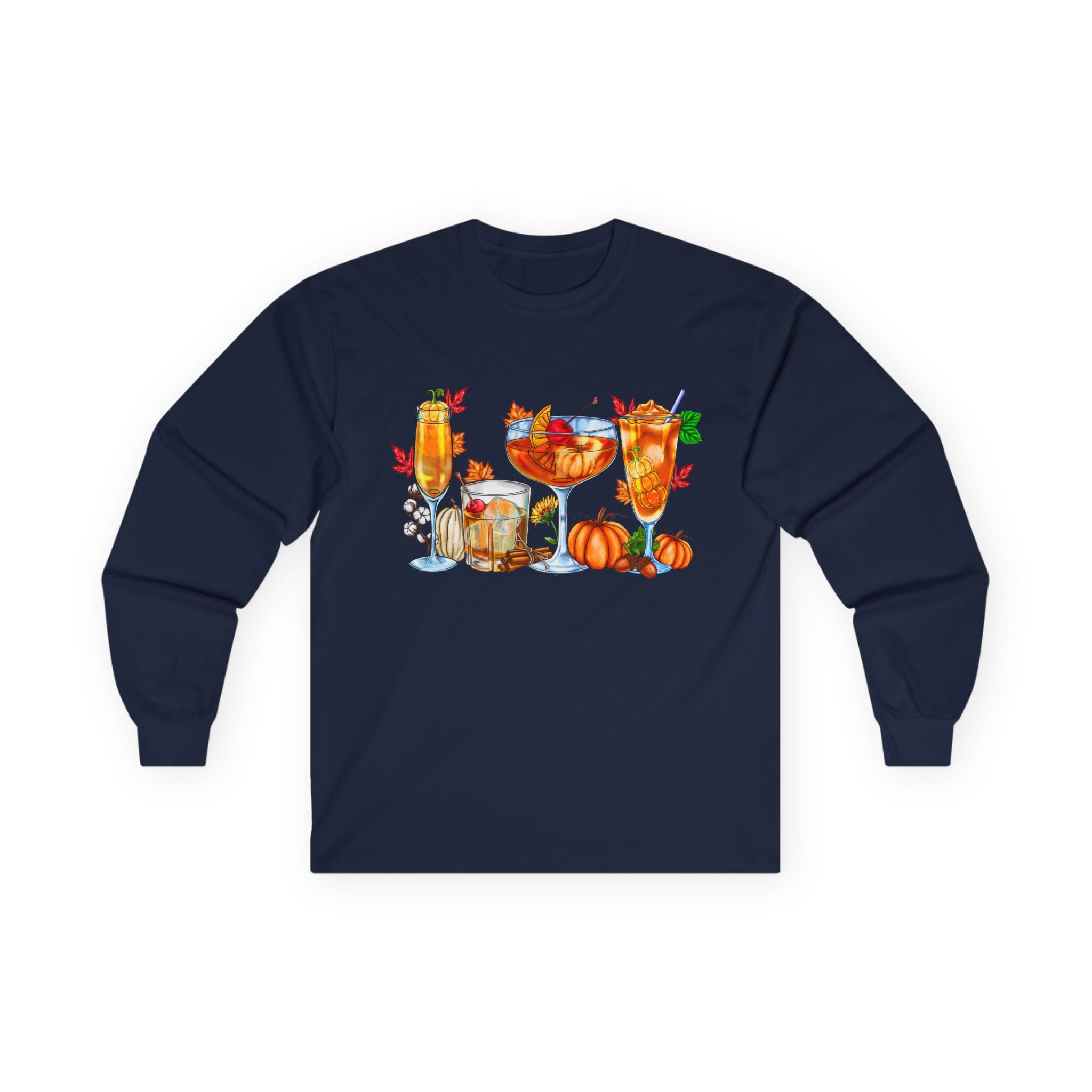 Fall Harvest Pumpkin Spice & Cozy Autumn Drinks Long Sleeve Tee