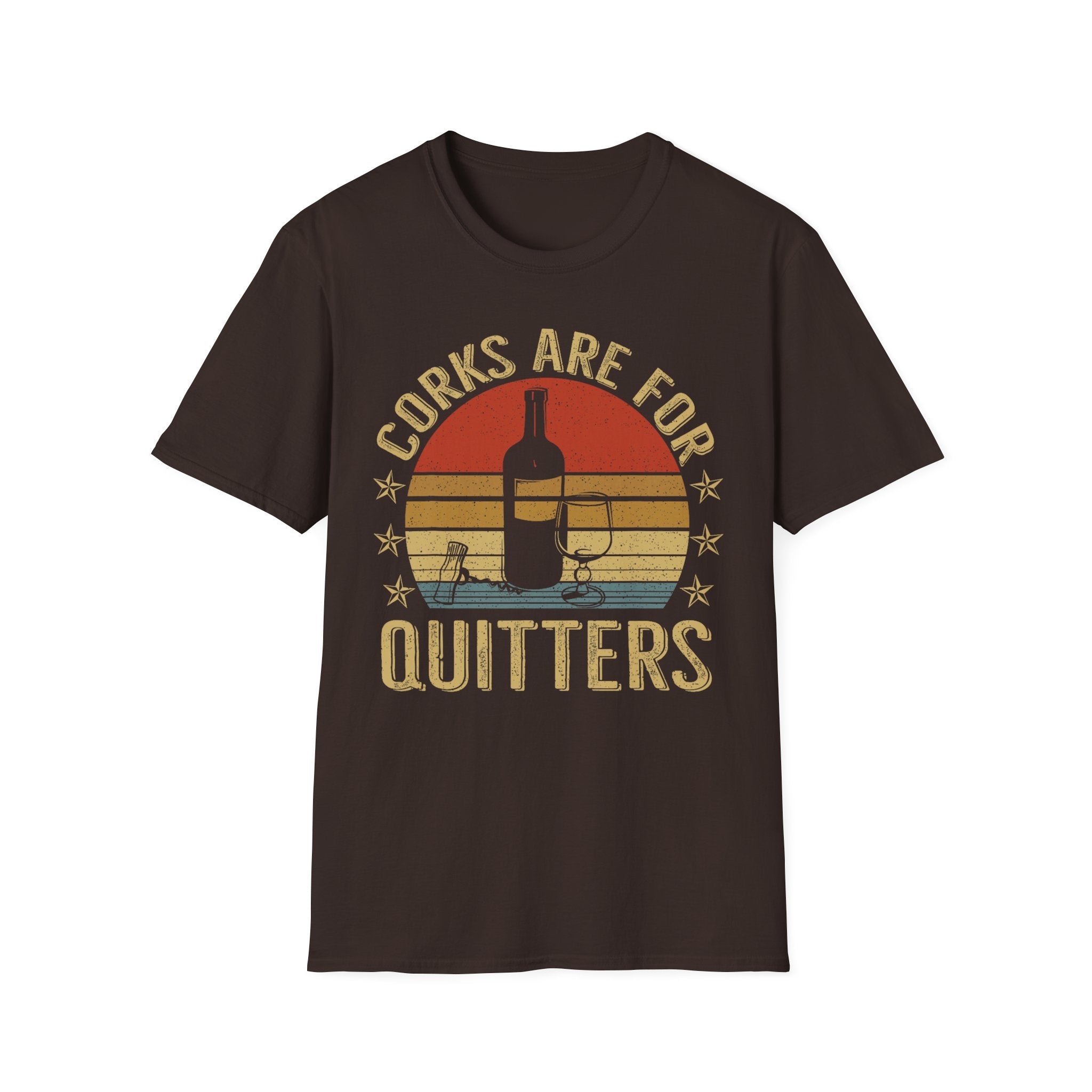 "Corks Are for Quitters" Vintage Wine Graphic Tee