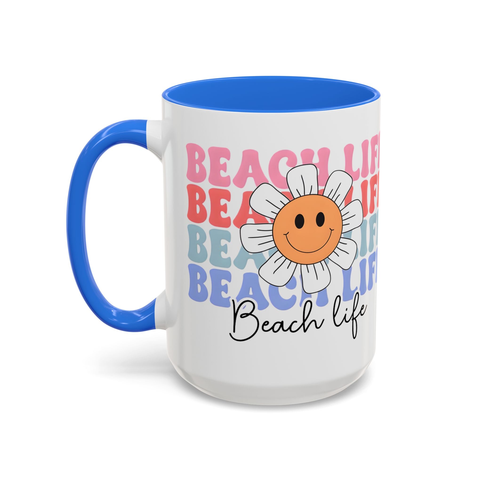 Retro Daisy "Life" Colorful Coffee Mug (11oz & 15oz)