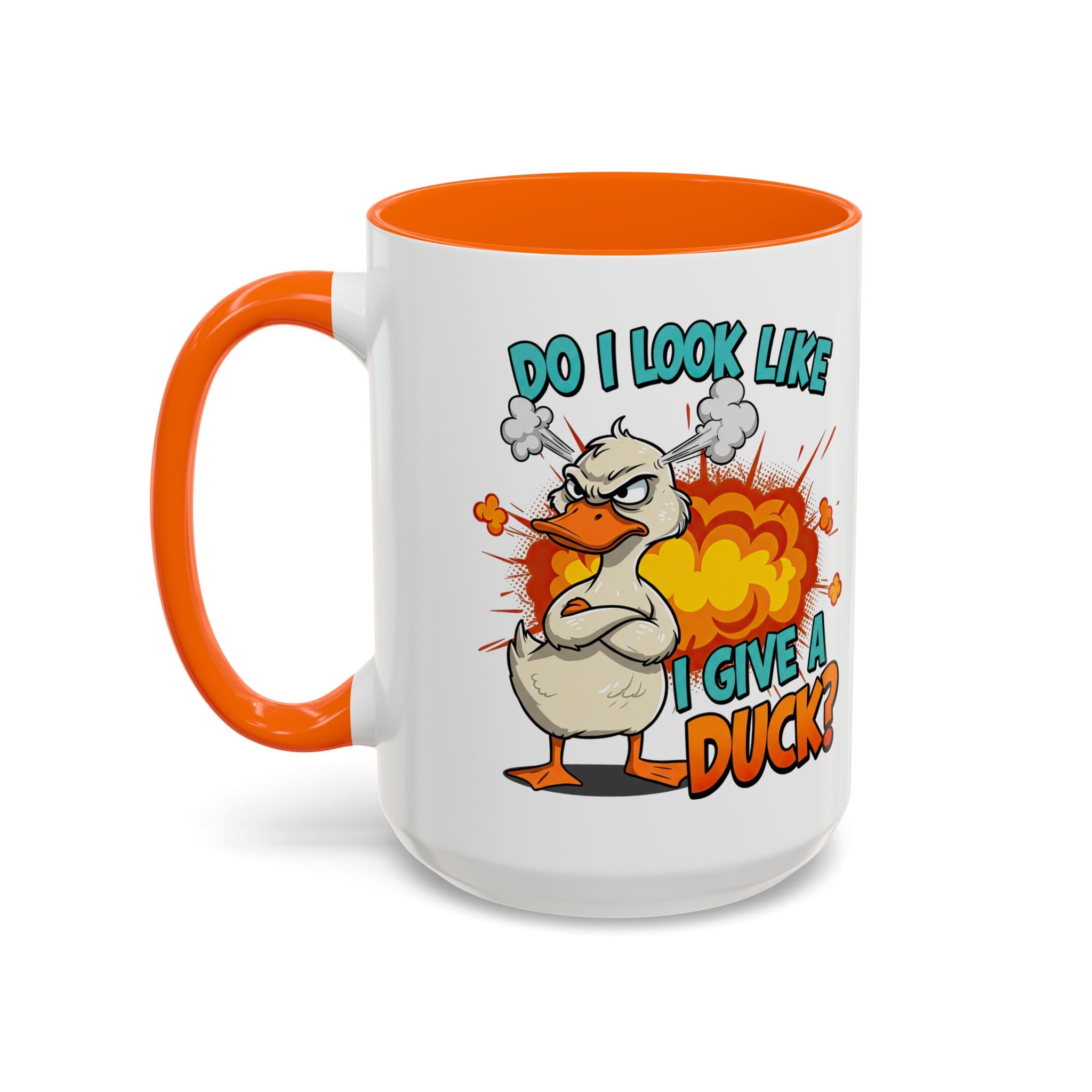“Do I Look Like I Have A Duck?” Coffee Mug -Accent Ceramic Mug