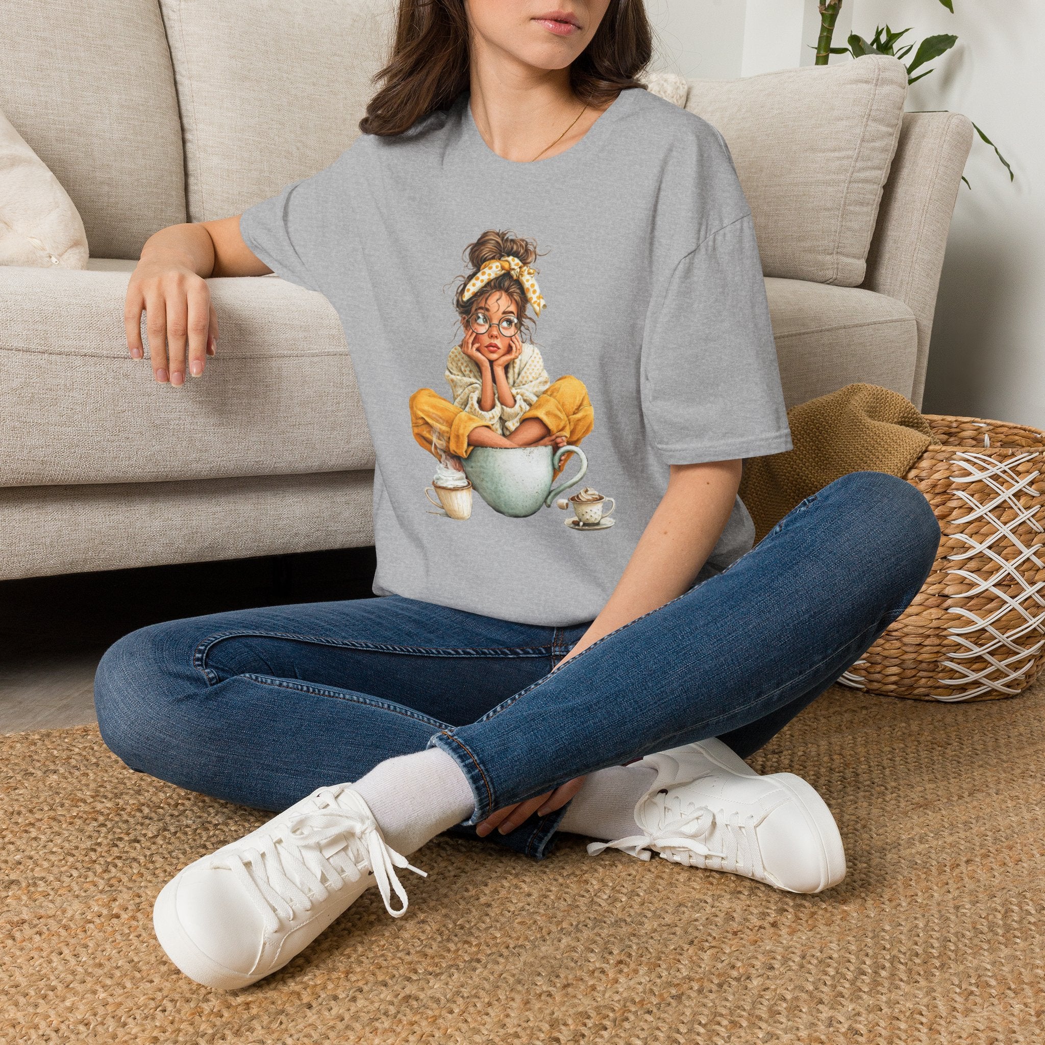 Whimsical Cozy Girl Cute Daydreamer Graphic Tee
