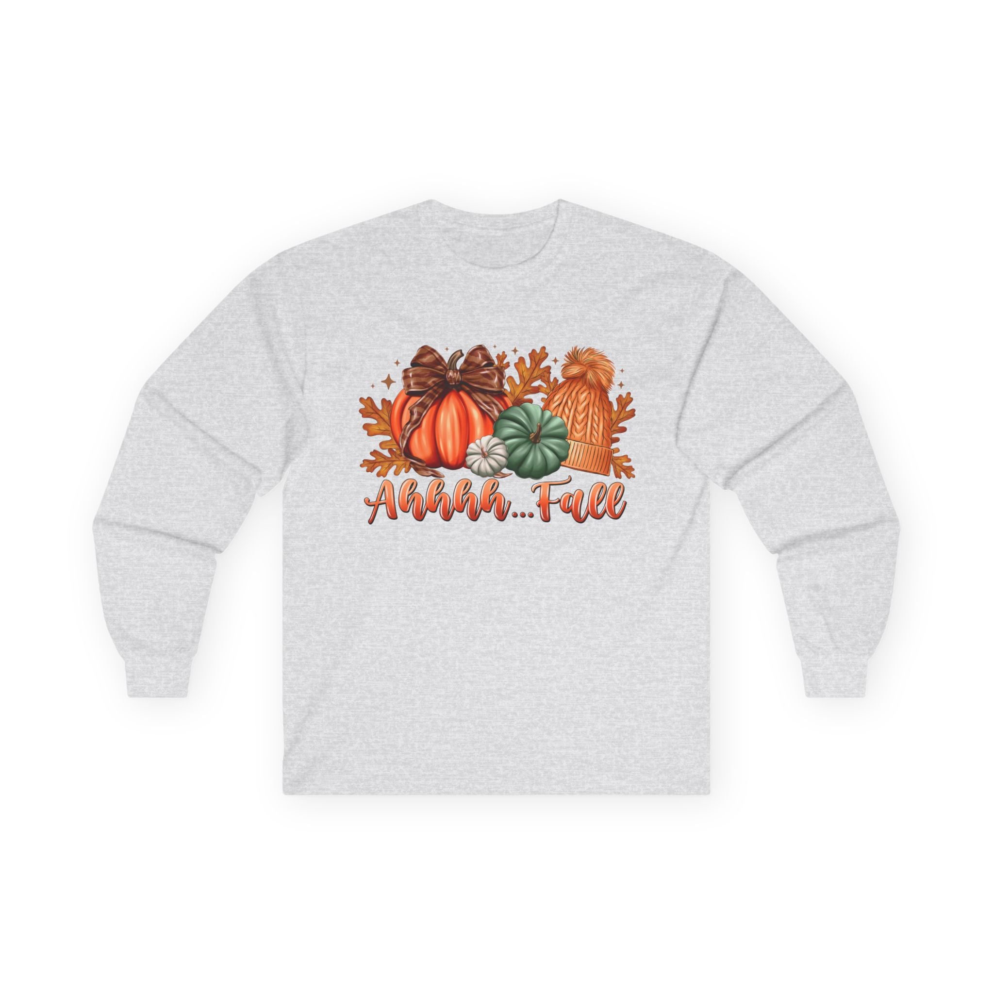 "Aahh... Fall" Fall Pumpkins Cozy Autumn Long Sleeve Tee