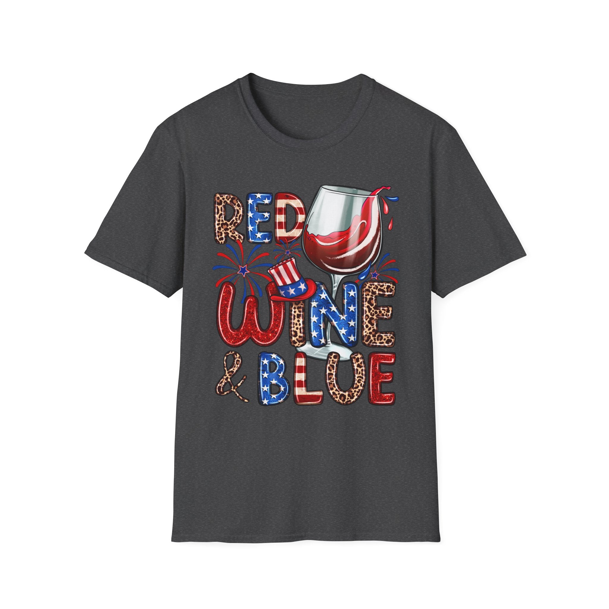 Patriotic "Red Wine & Blue" -4th of July Wine Lover Tee