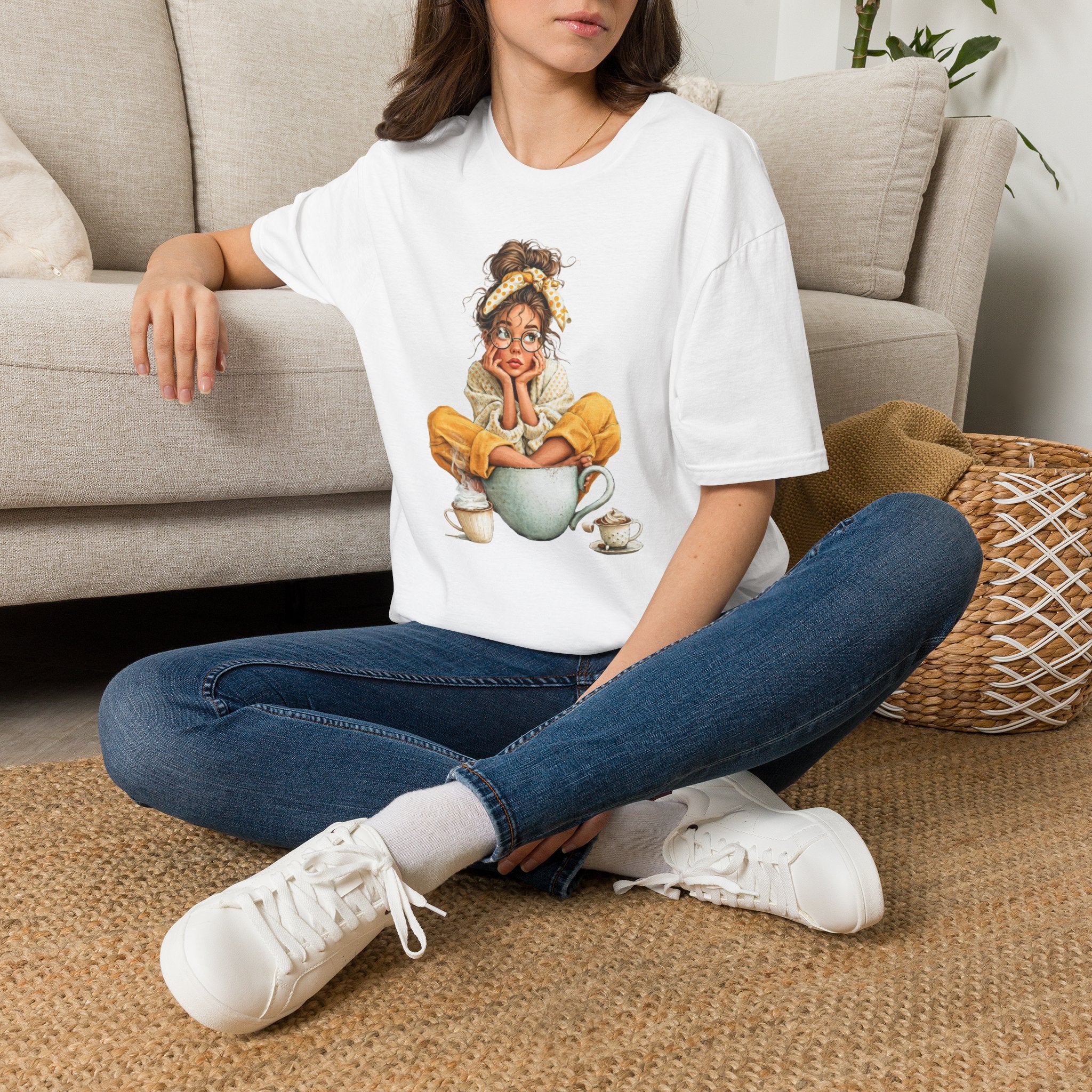 Whimsical Cozy Girl Cute Daydreamer Graphic Tee