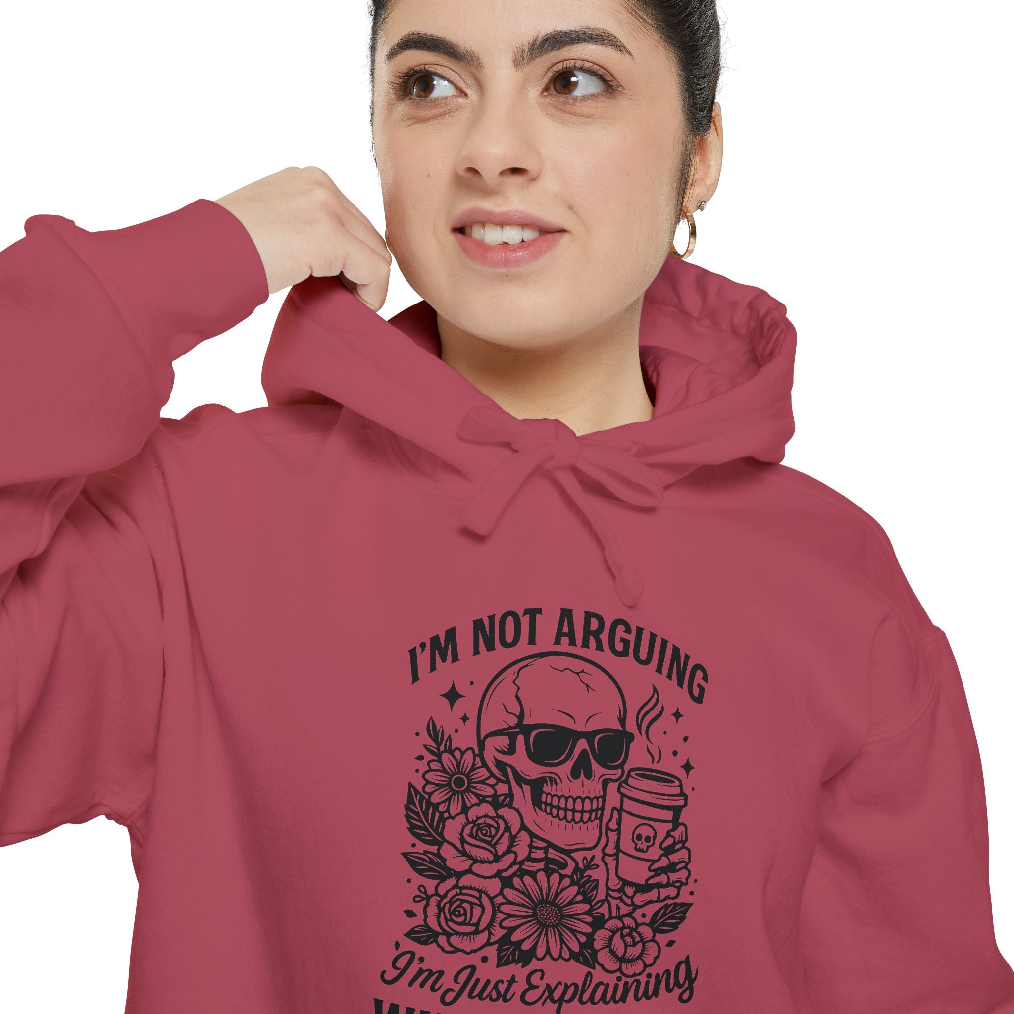 "I'm Not Arguing, "I'm Just Explaining Why I'm Right" Skull Hoodie - Funny   Pullover