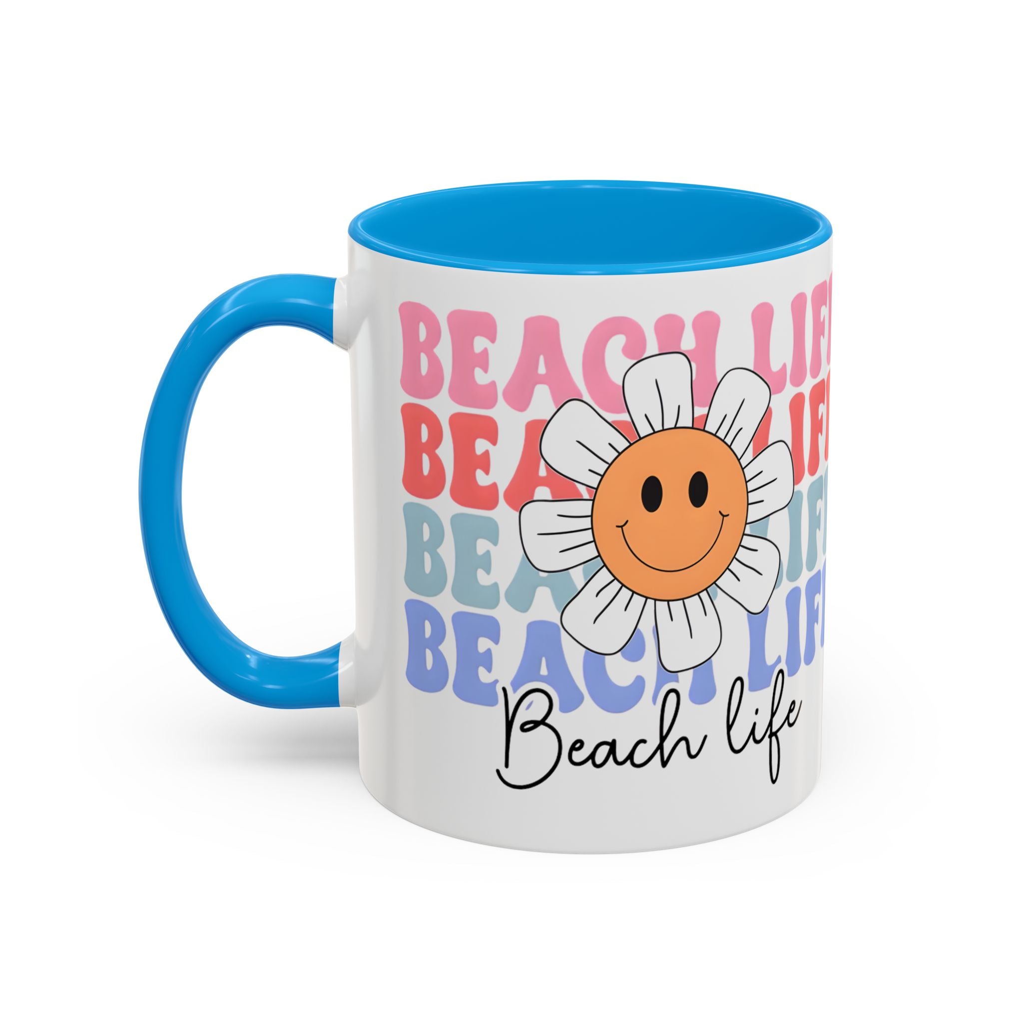 Retro Daisy "Life" Colorful Coffee Mug (11oz & 15oz)