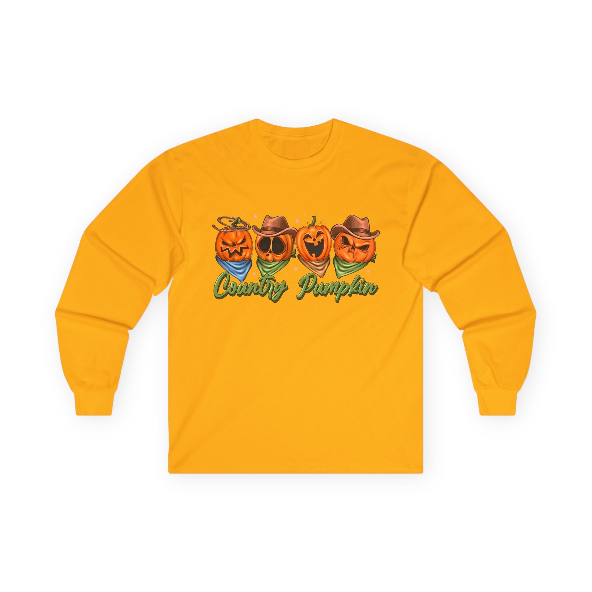 'Country Pumpkins' Jack-O'-Lantern Graphic Long Sleeve Tee
