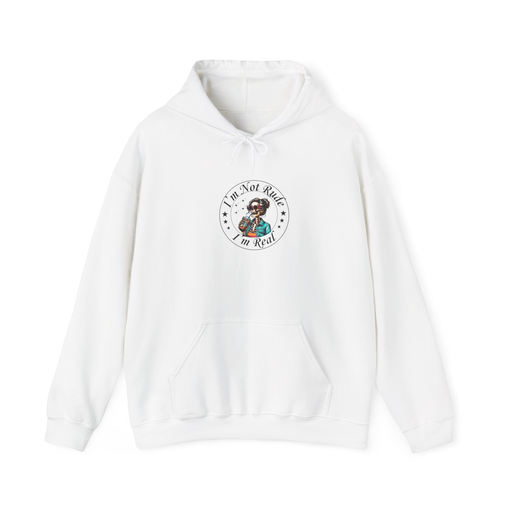 "I’m Not Rude, I’m Real" Retro Dog Graphic Hooded Sweatshirt