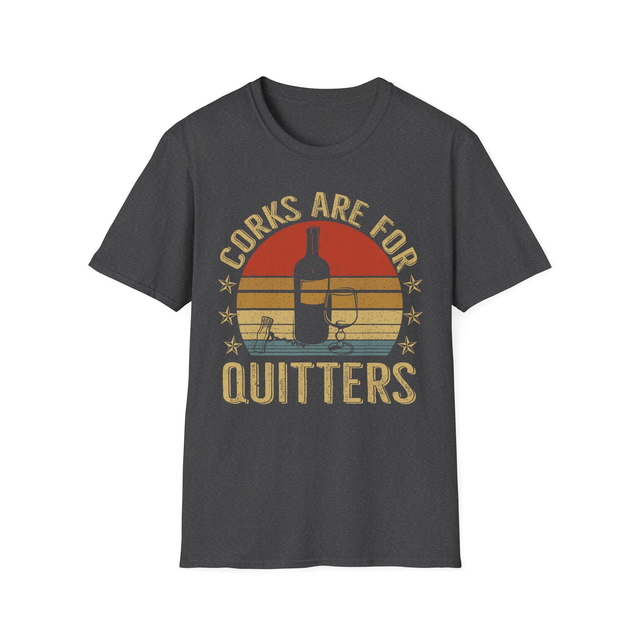 "Corks Are for Quitters" Vintage Wine Graphic Tee