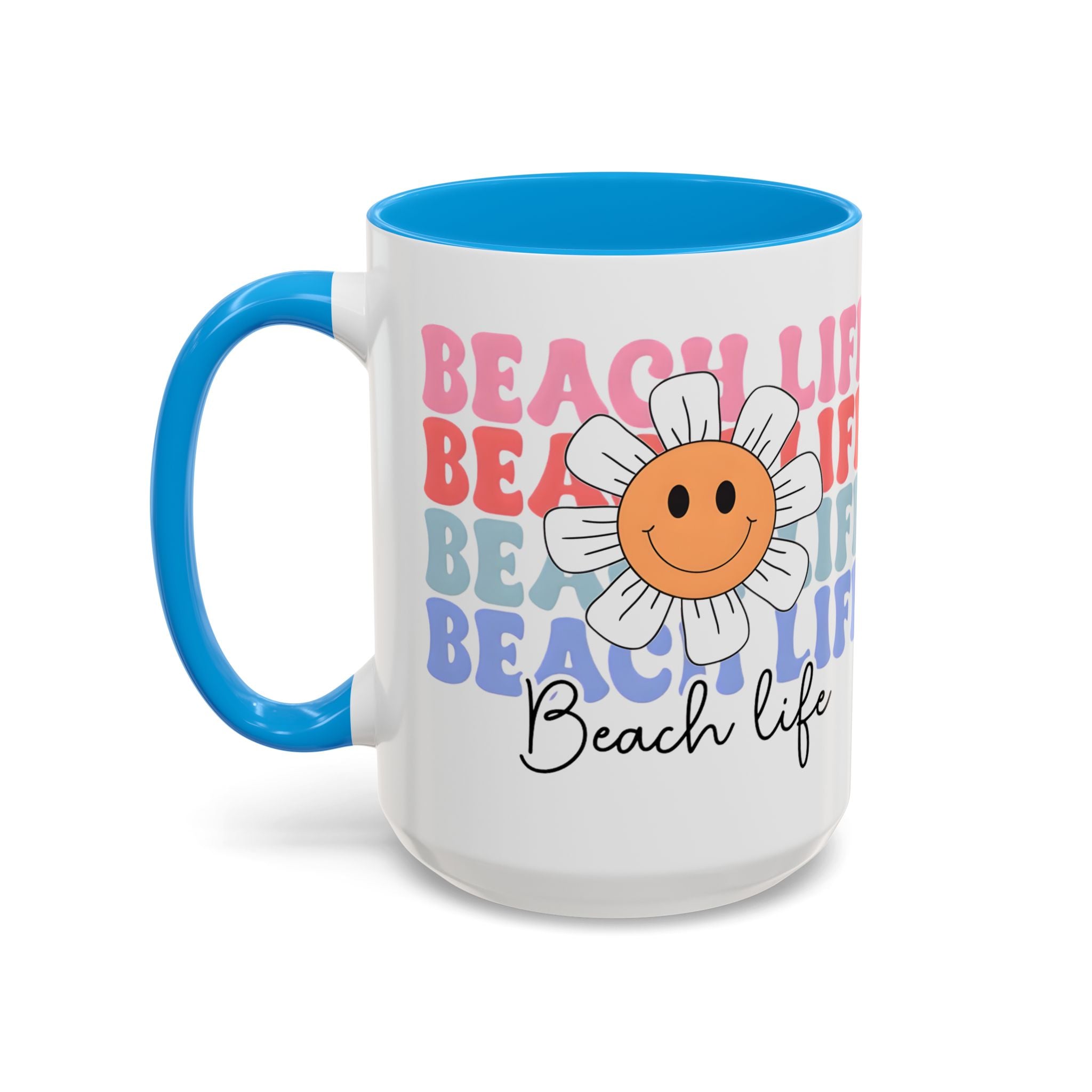 Retro Daisy "Life" Colorful Coffee Mug (11oz & 15oz)