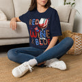 Patriotic "Red Wine & Blue" -4th of July Wine Lover Tee