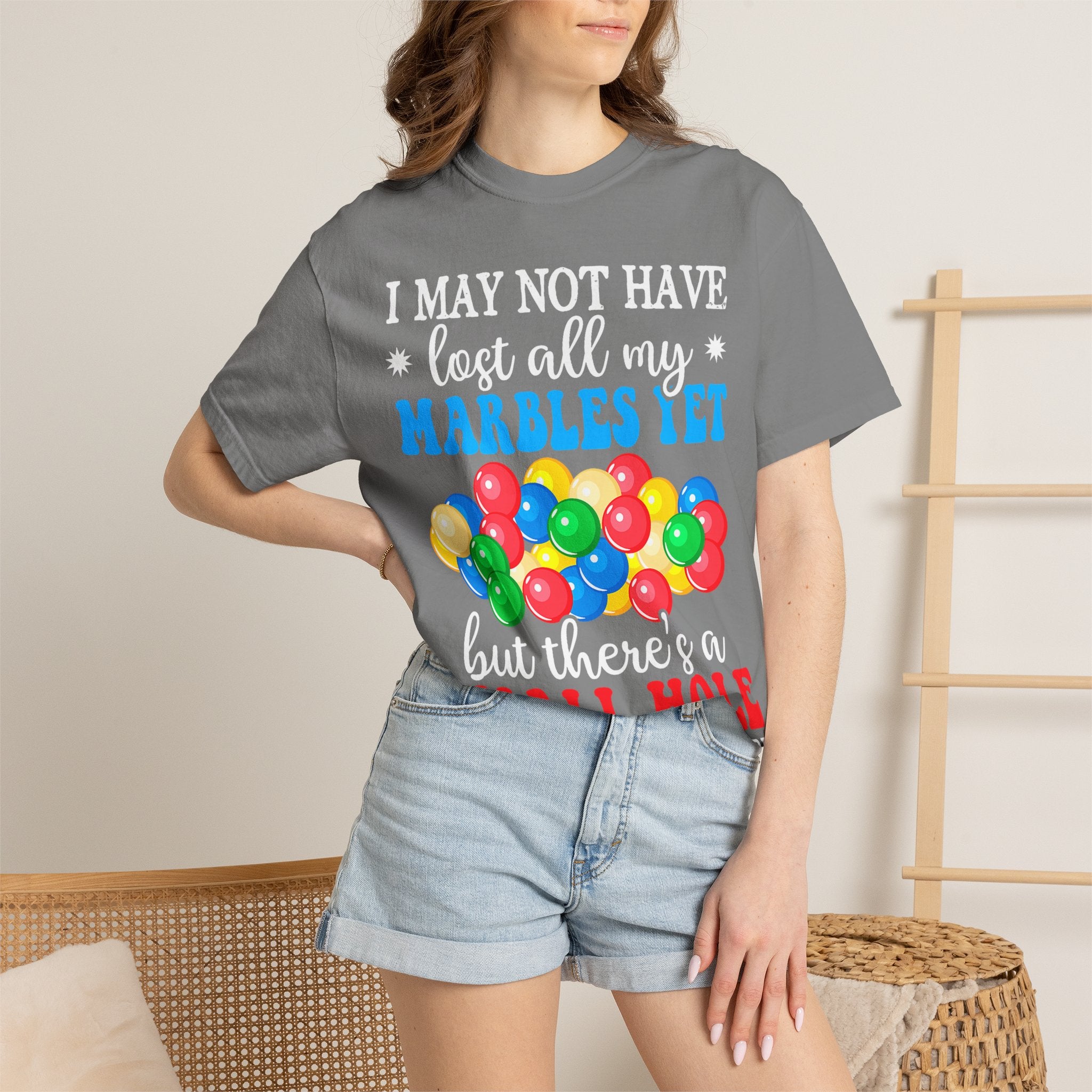 'Lost All My Marbles' Humorous Retro Marbles Design Graphic T-Shirt