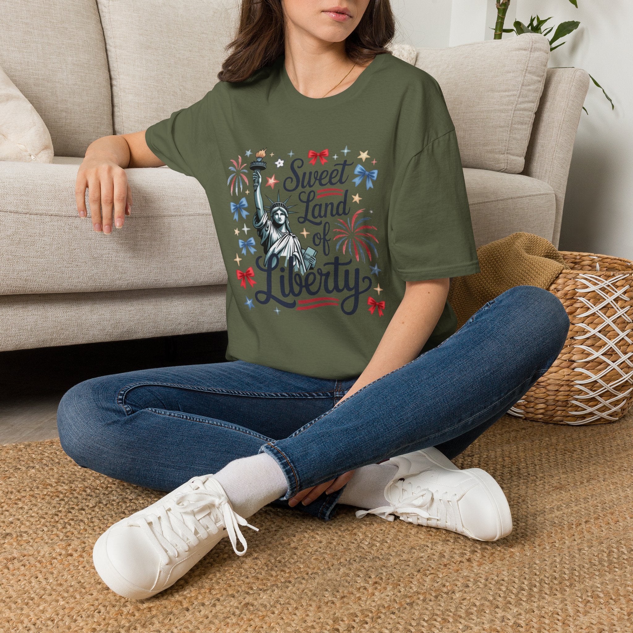 Sweet Land of Liberty T-Shirt — Patriotic Statue of Liberty 4th of July Tee