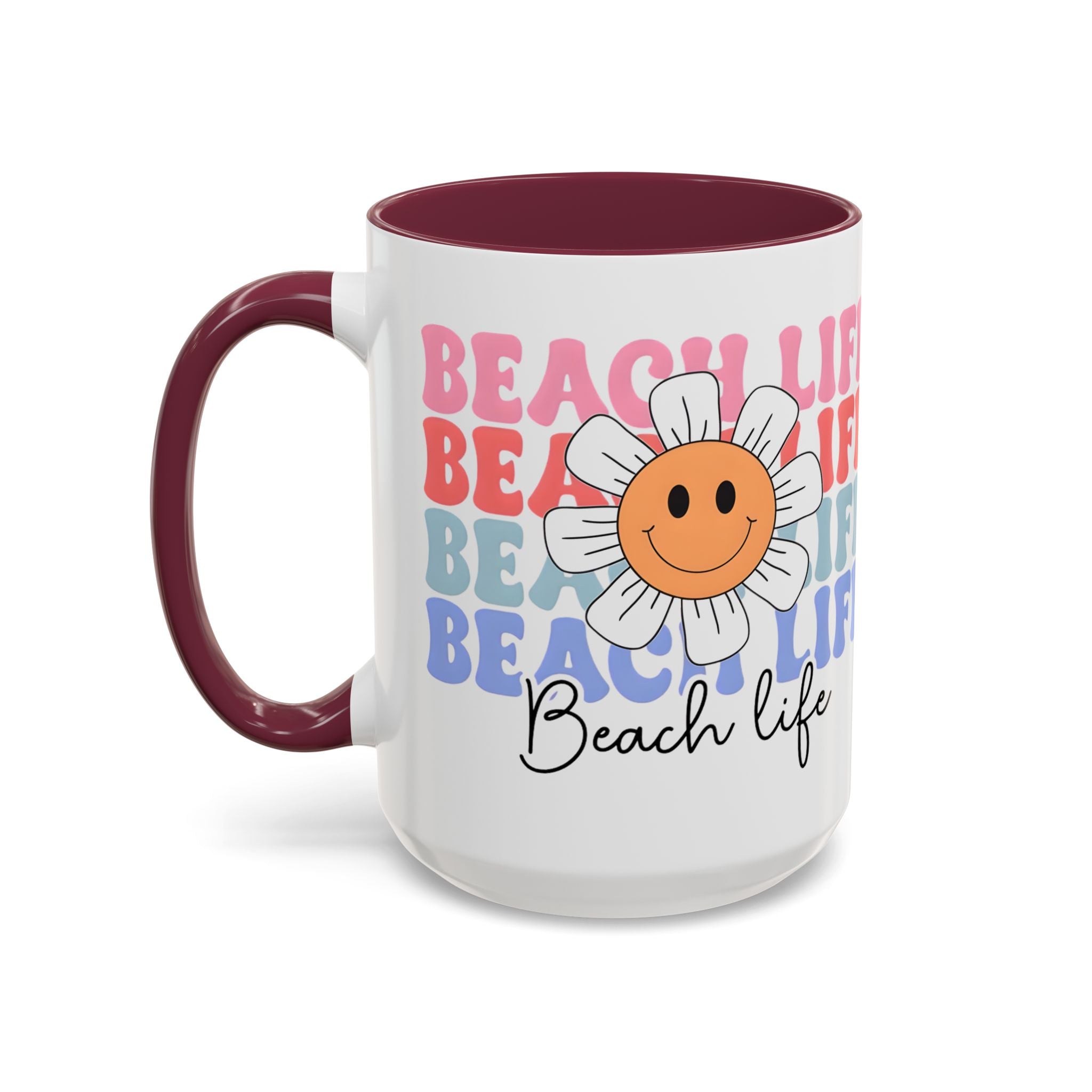 Retro Daisy "Life" Colorful Coffee Mug (11oz & 15oz)